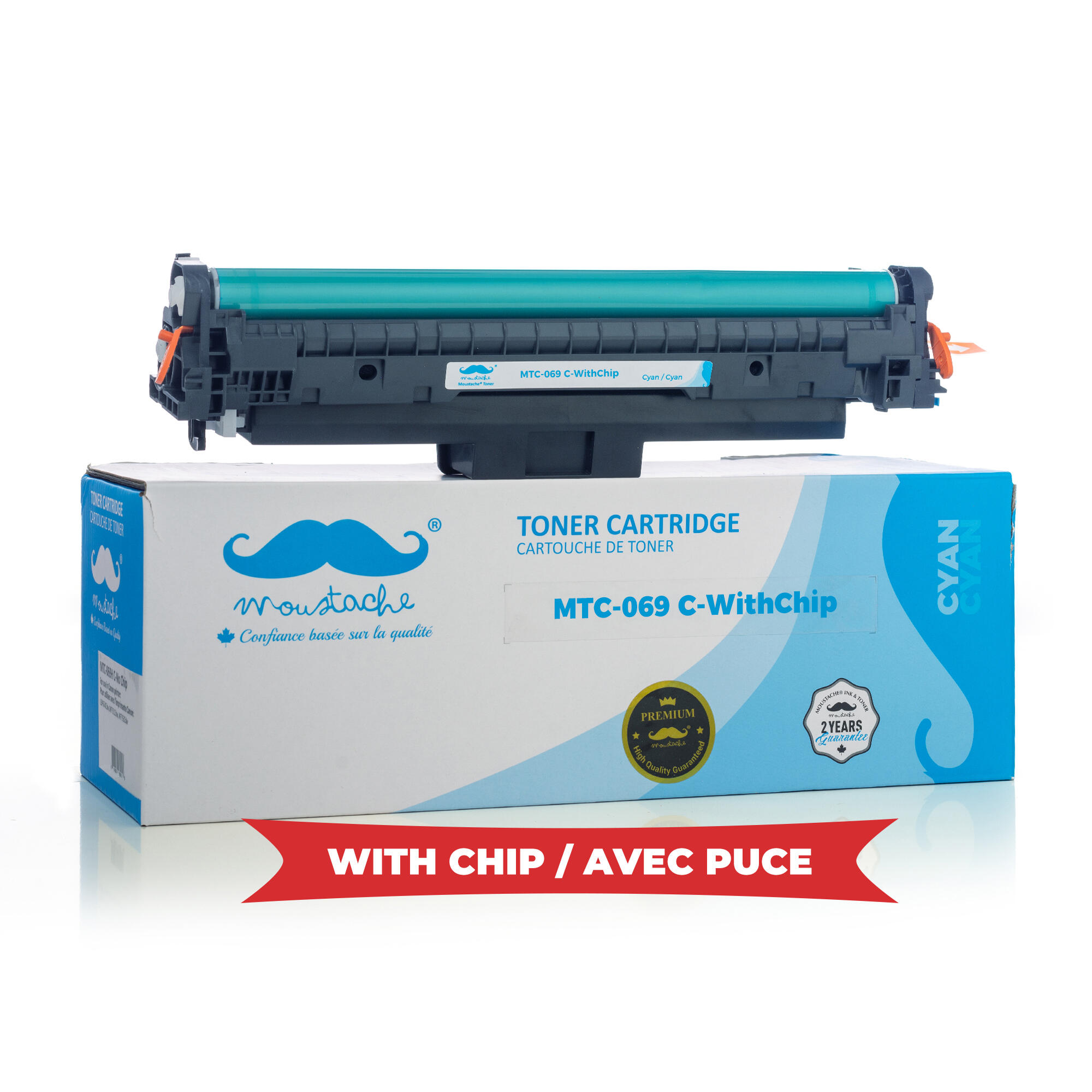 Canon 069 5093C001 Compatible Cyan Toner Cartridge - With Chip - Moustache®