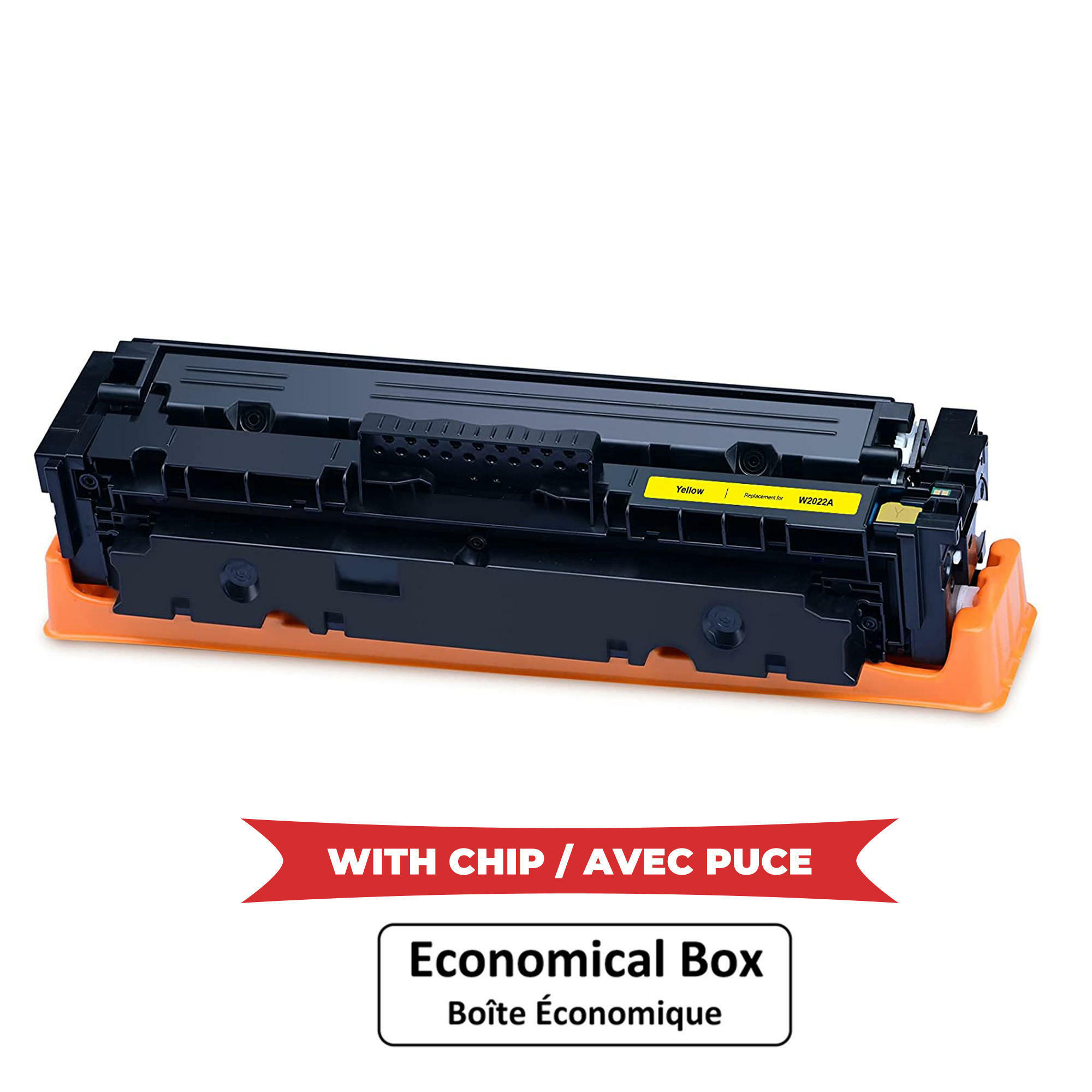 Remanufactured HP 414A W2022A Yellow Toner Cartridge - With Chip - Economical Box