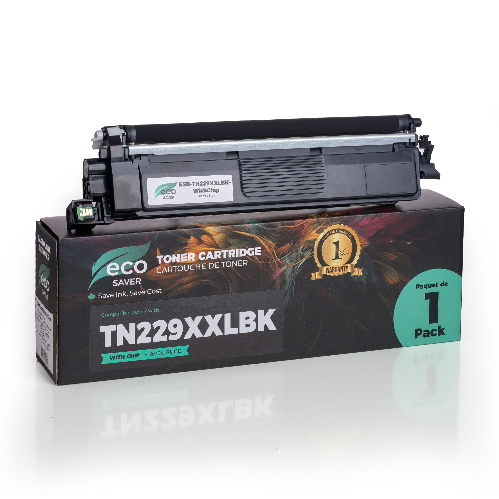 Eco-saver Brother TN229XXLBK Super High Yield Black Toner Cartridge - With Chip