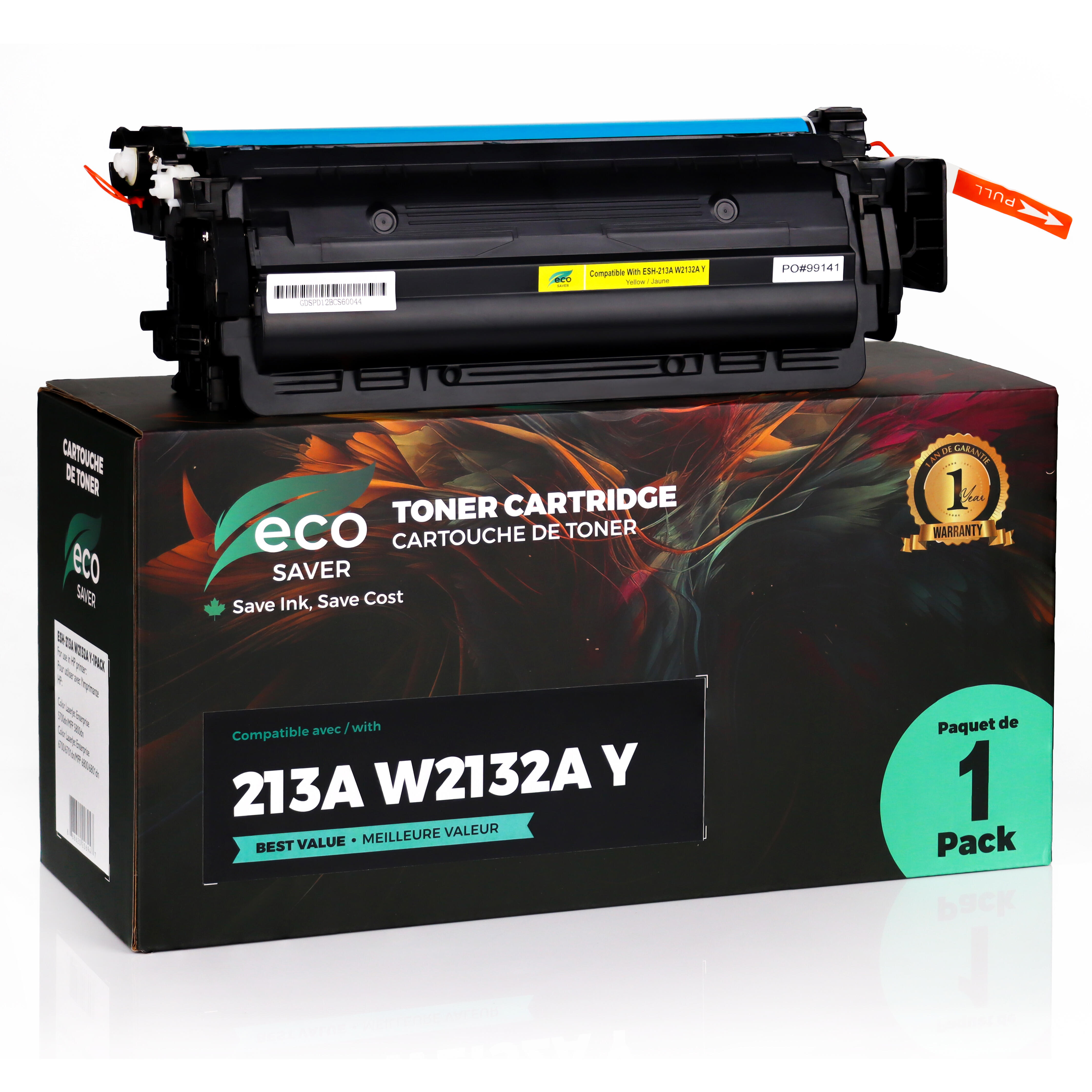 Compatible HP 213A W2132A Yellow Toner Cartridge - Eco-Saver