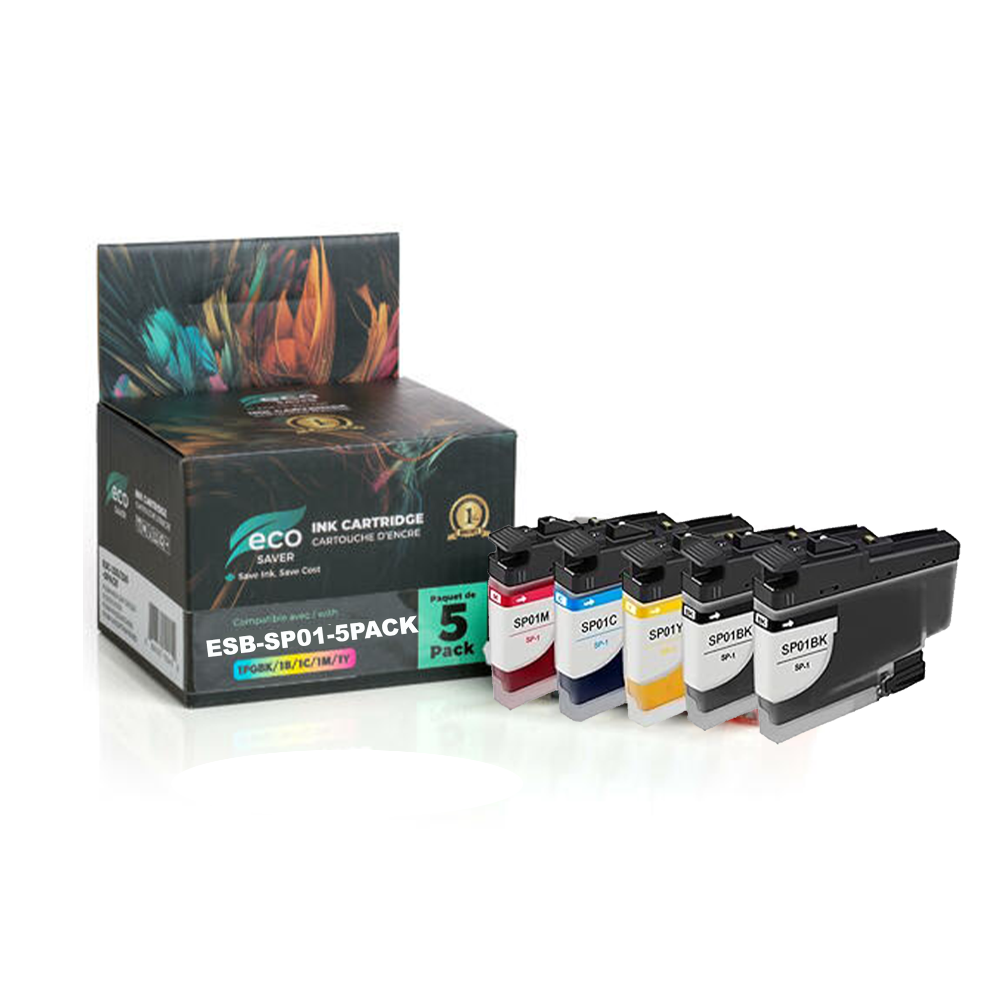 Brother SP01 Compatible Sublimation Ink Cartridge Combo BK/BK/C/M/Y - Eco-Saver