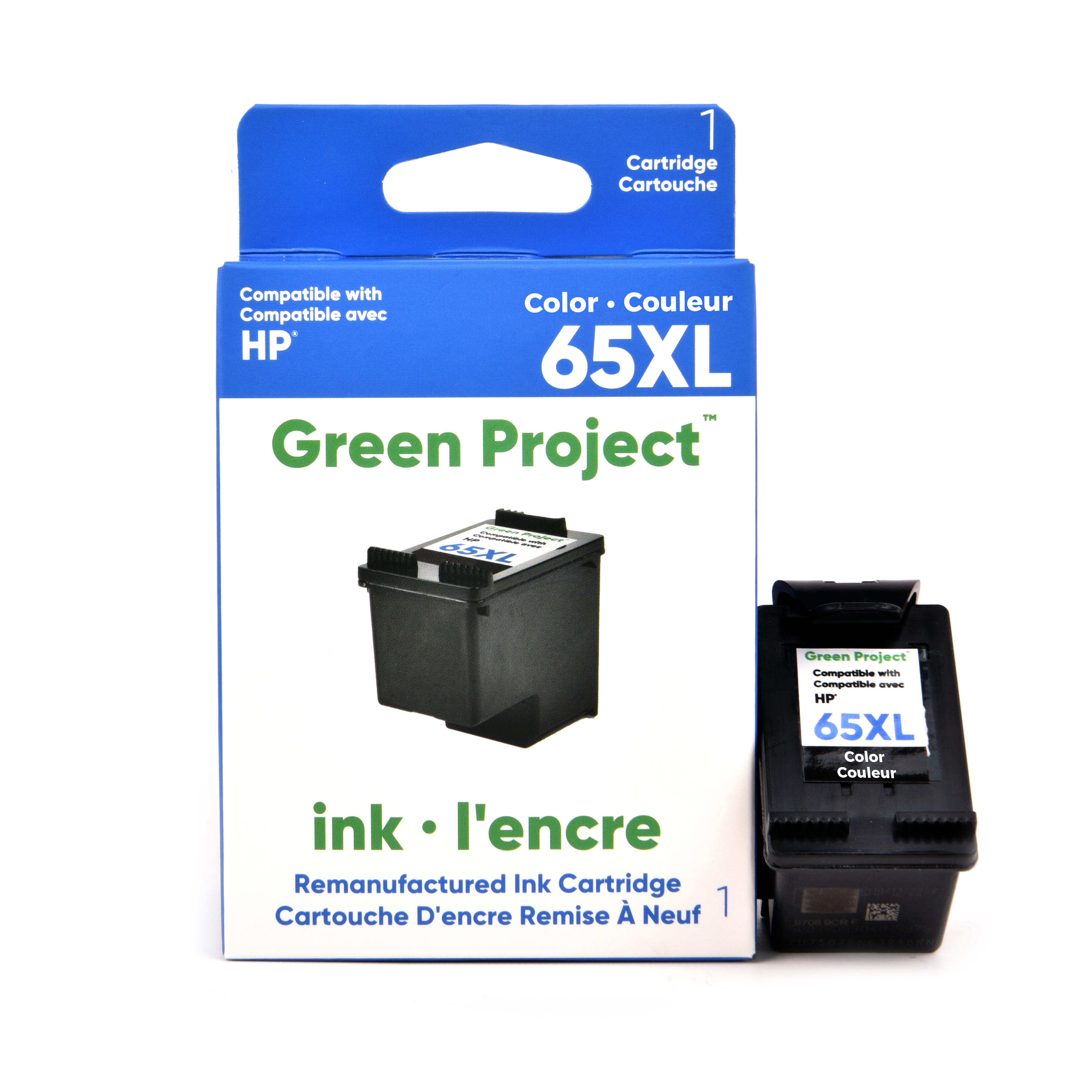 Remanufactured HP 65XL N9K03AN Tri-Color Ink Cartridge High Yield - Green Project
