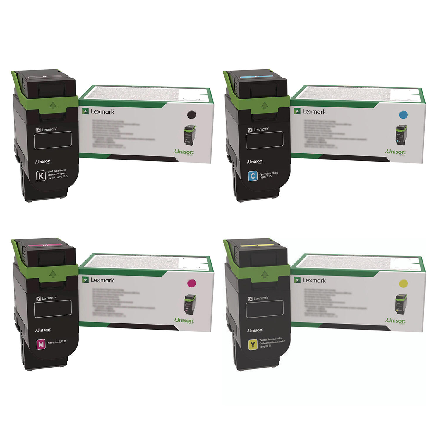 Lexmark 75M10K0 75M10C0 75M10M0 75M10Y0 Original Return Program Toner Cartridge Combo BK/C/M/Y