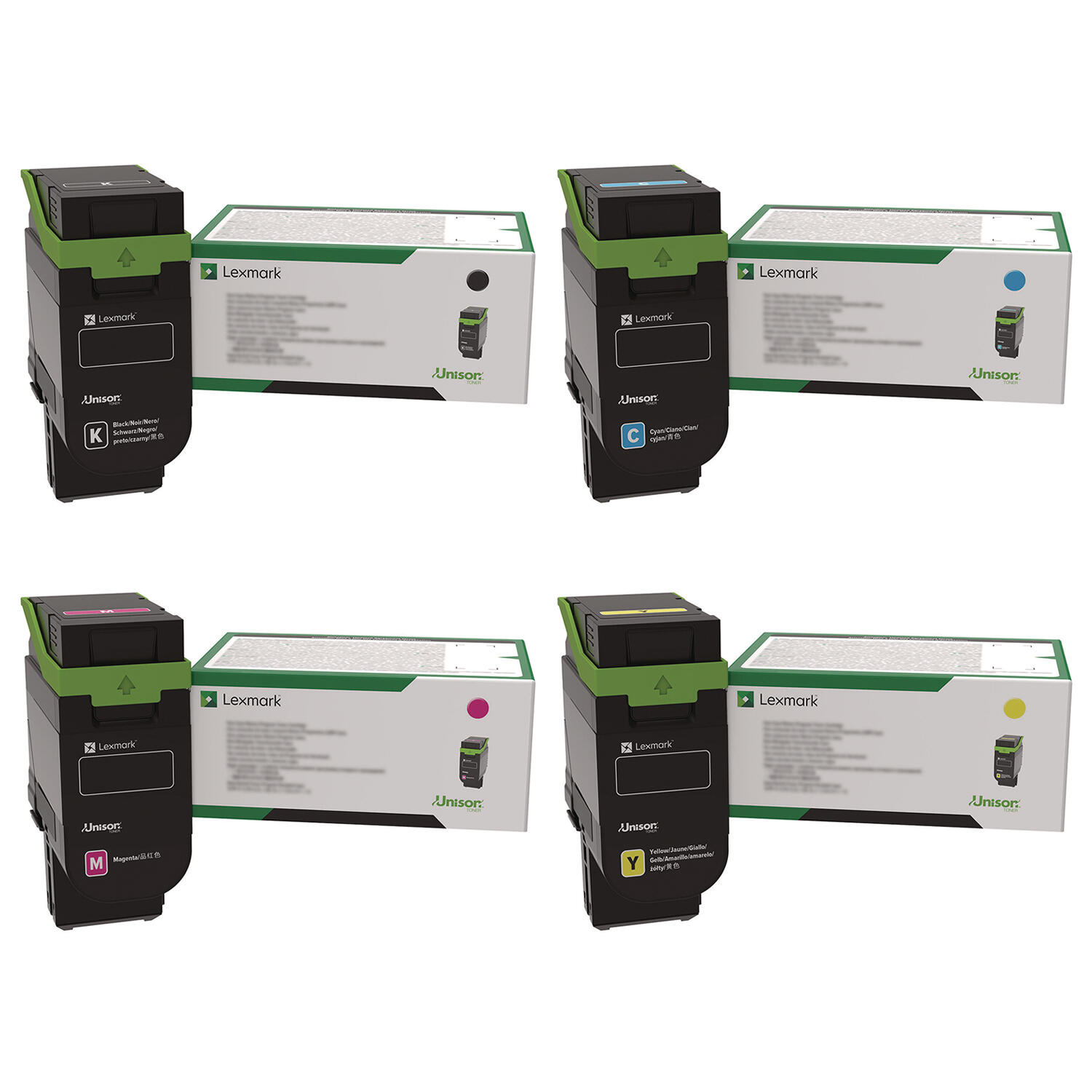 Lexmark 75M1HK0 75M1HC0 75M1HM0 75M1HY0 Original Return Program Toner Cartridge Combo High Yield