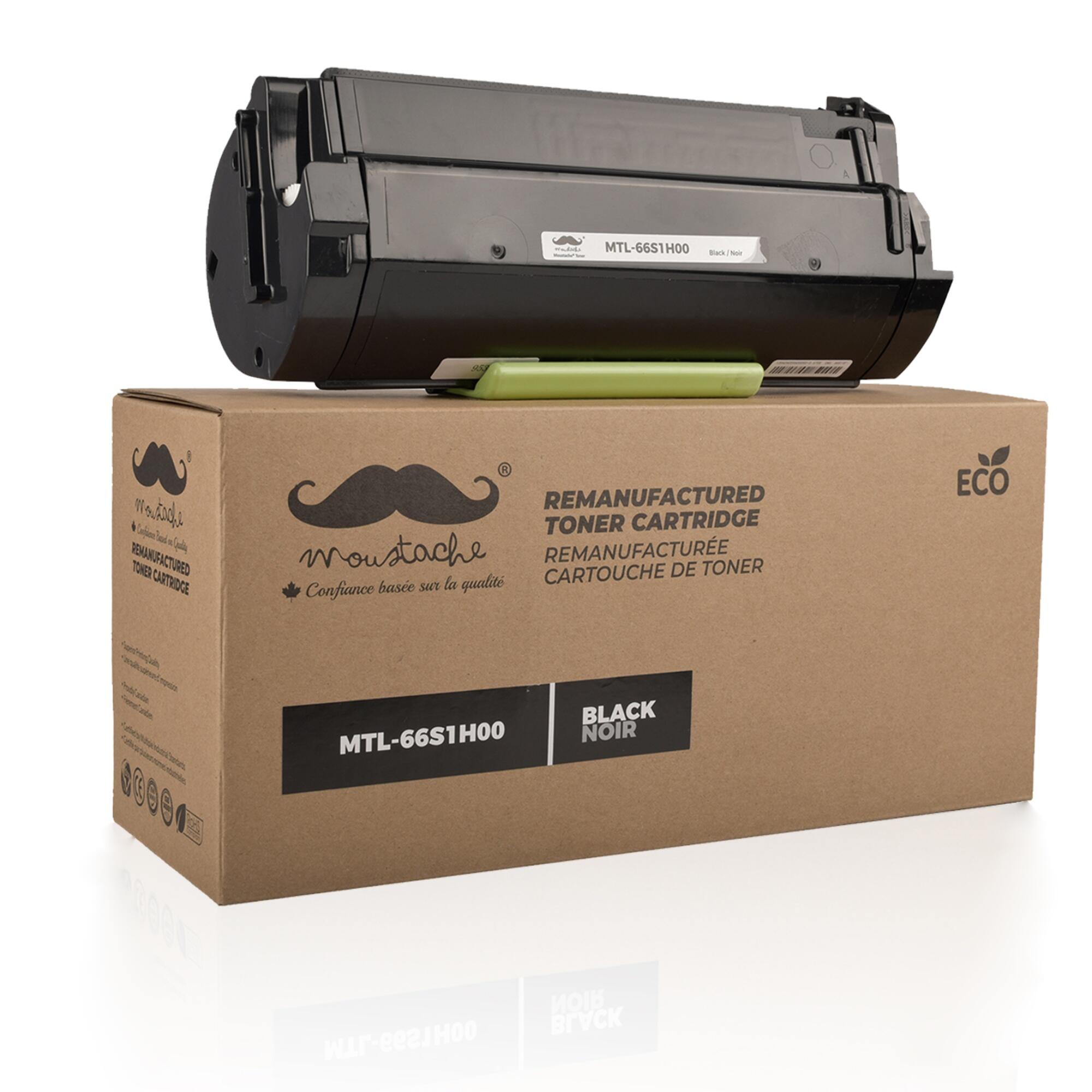 Lexmark 66S1H00 Remanufactured Black Toner Cartridge High Yield- Moustache®