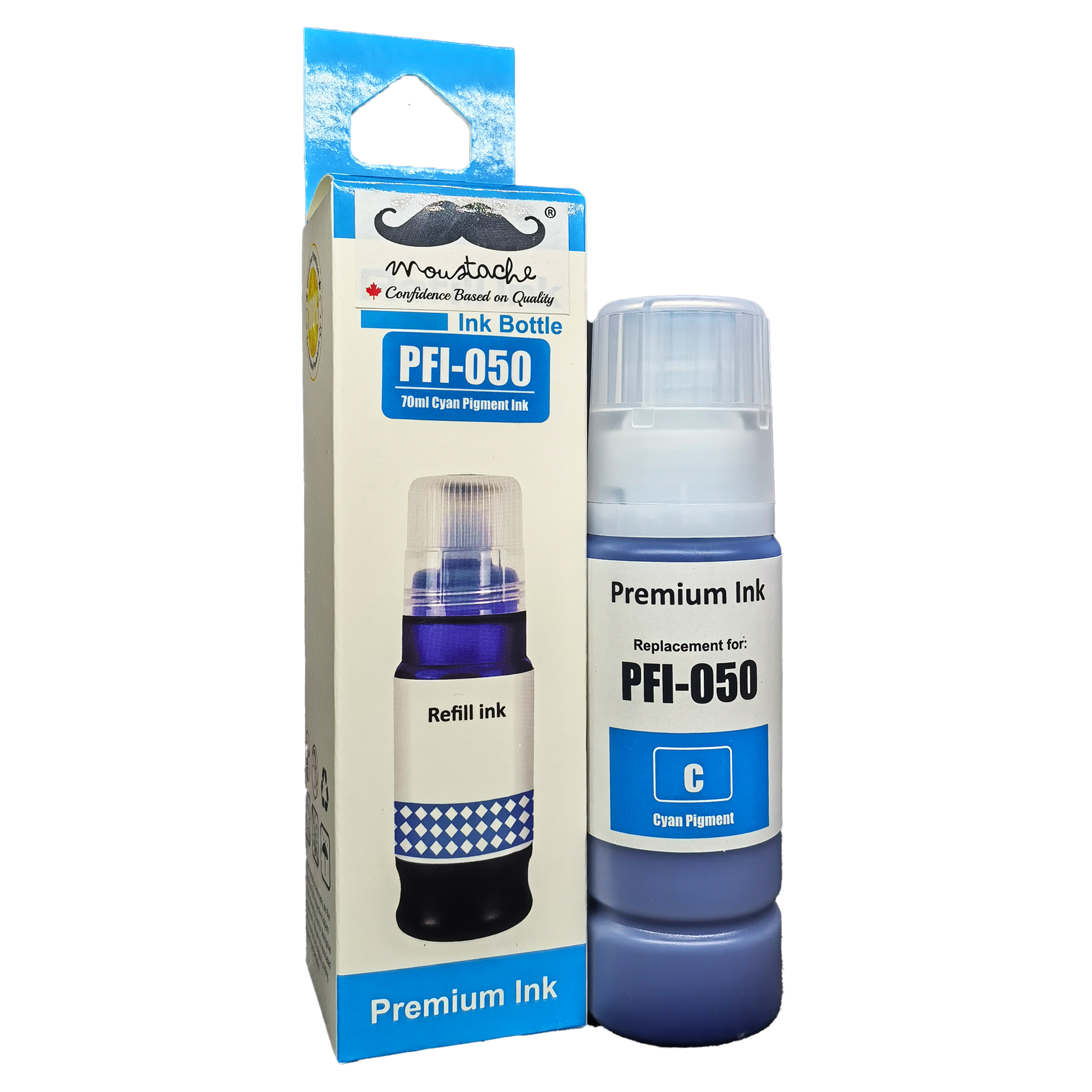 Canon PFI-050 Compatible Cyan Ink Cartridge - Moustache®