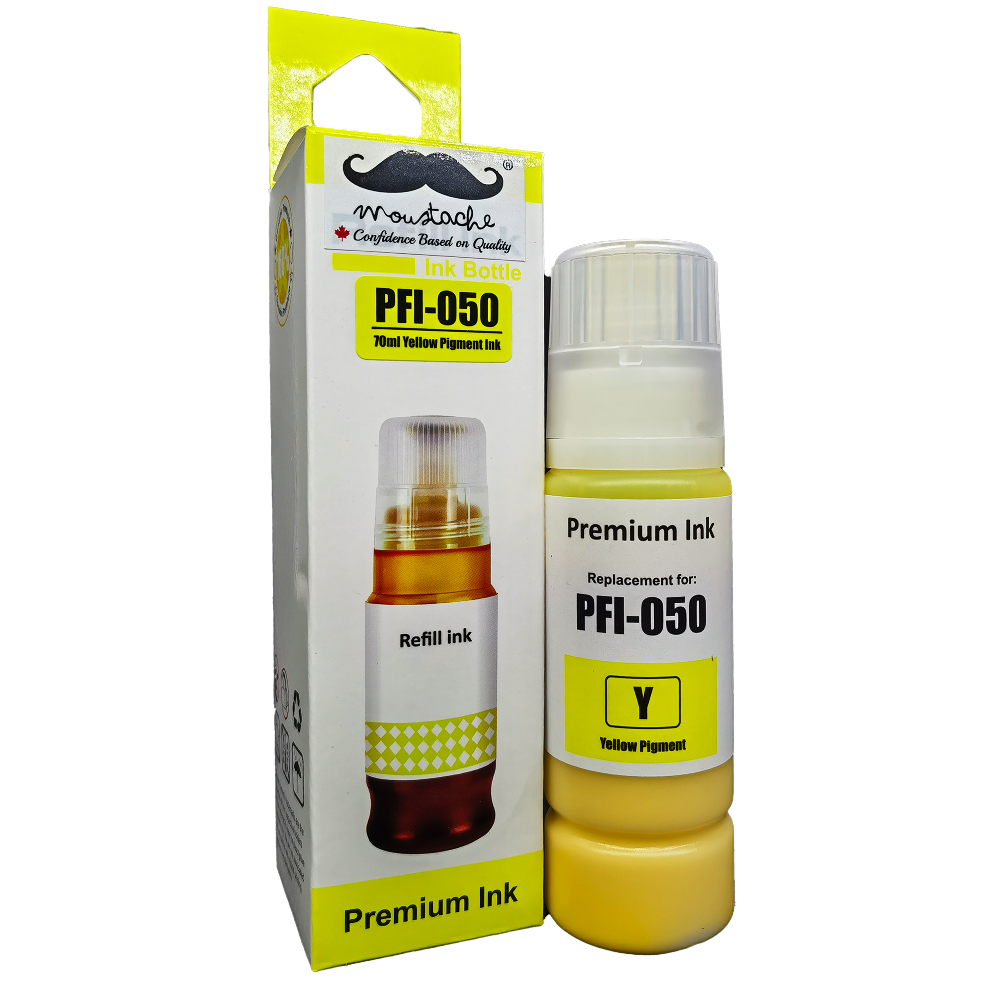 Canon PFI-050 Compatible Yellow Ink Cartridge - Moustache®