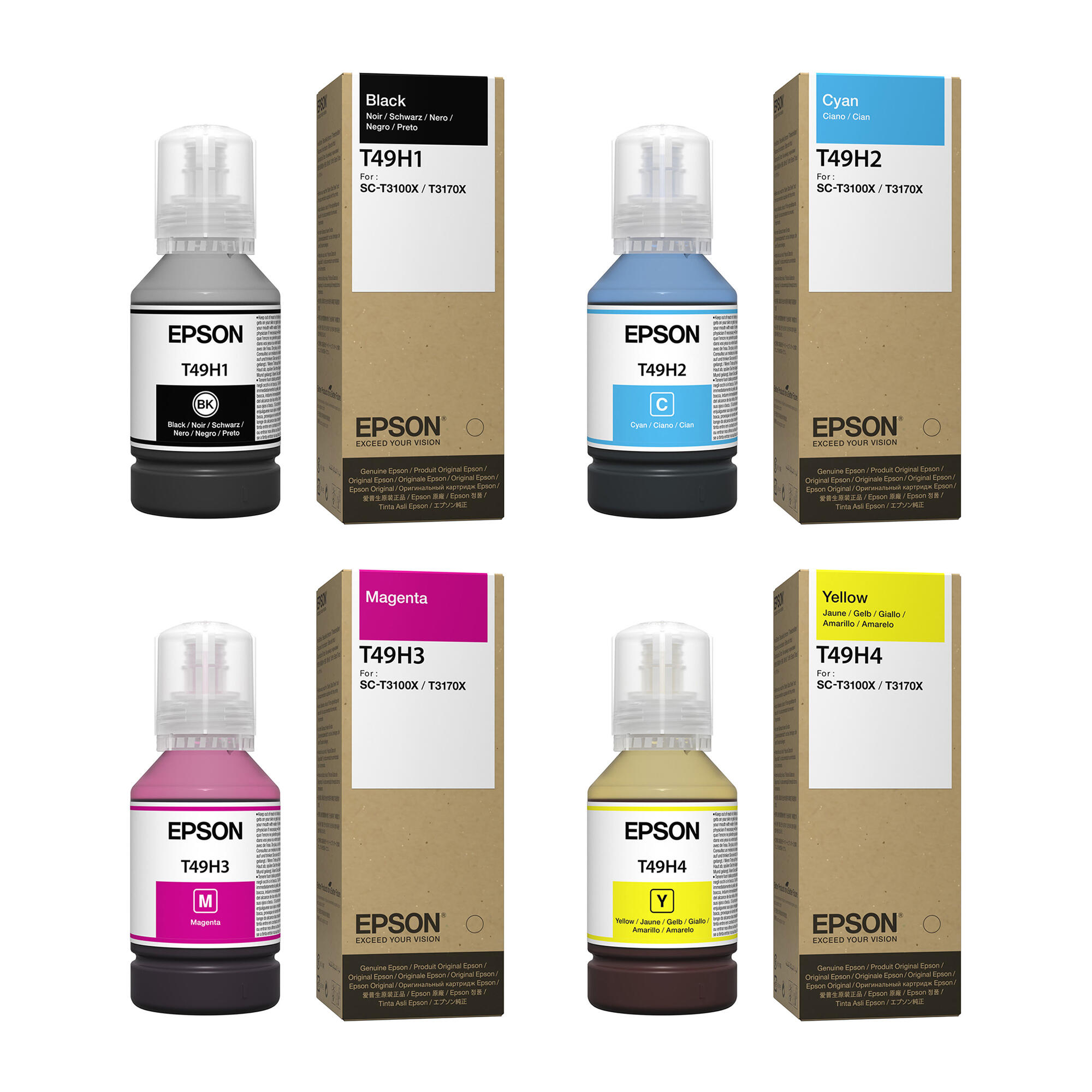 Epson T49H T49H100 T49H200 T49H300 T49H400 Original Ink Bottle Combo BK/C/M/Y