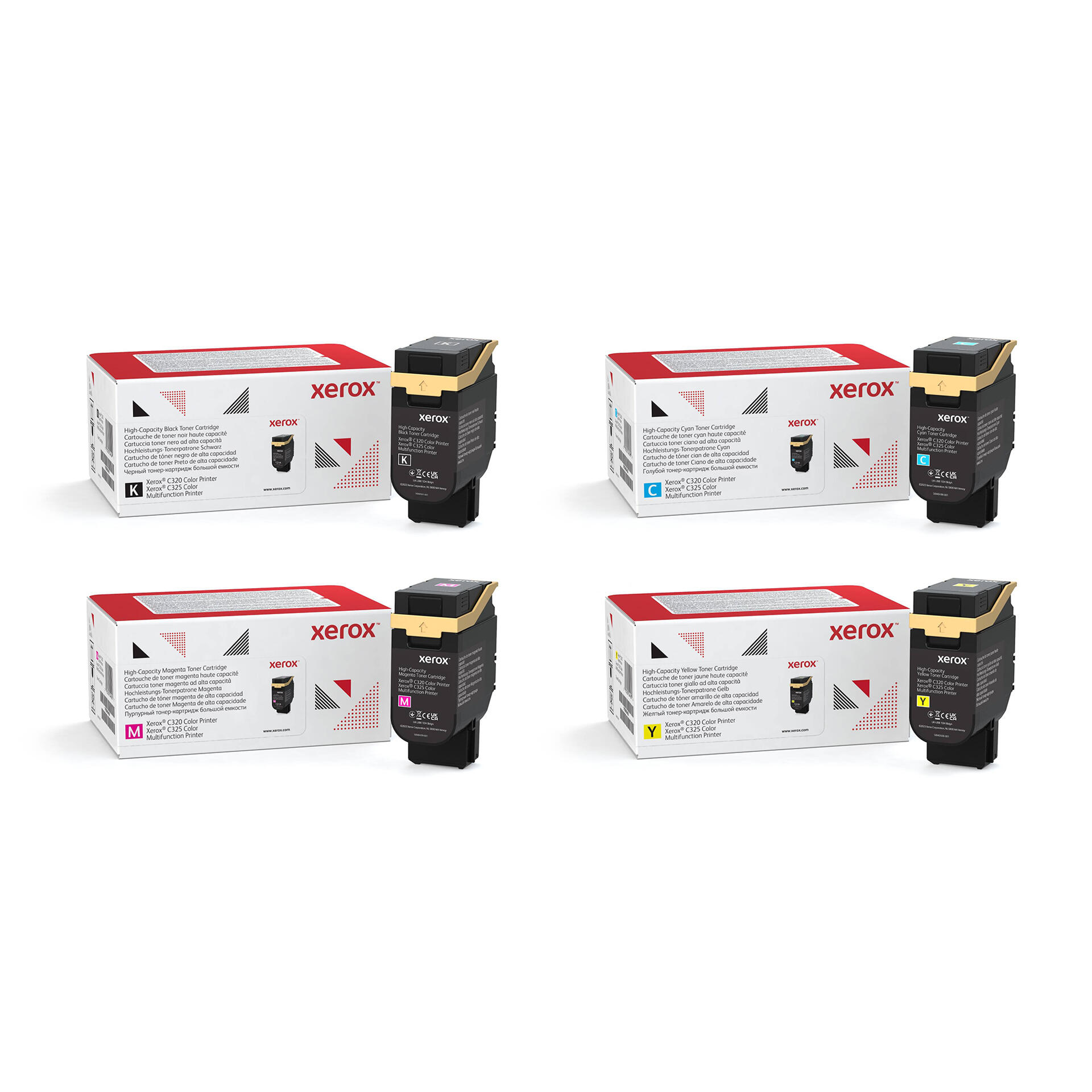 Xerox 006R04828 006R04829 006R04830 006R04831 Original Toner Cartridge Combo High Yield BK/C/M/Y