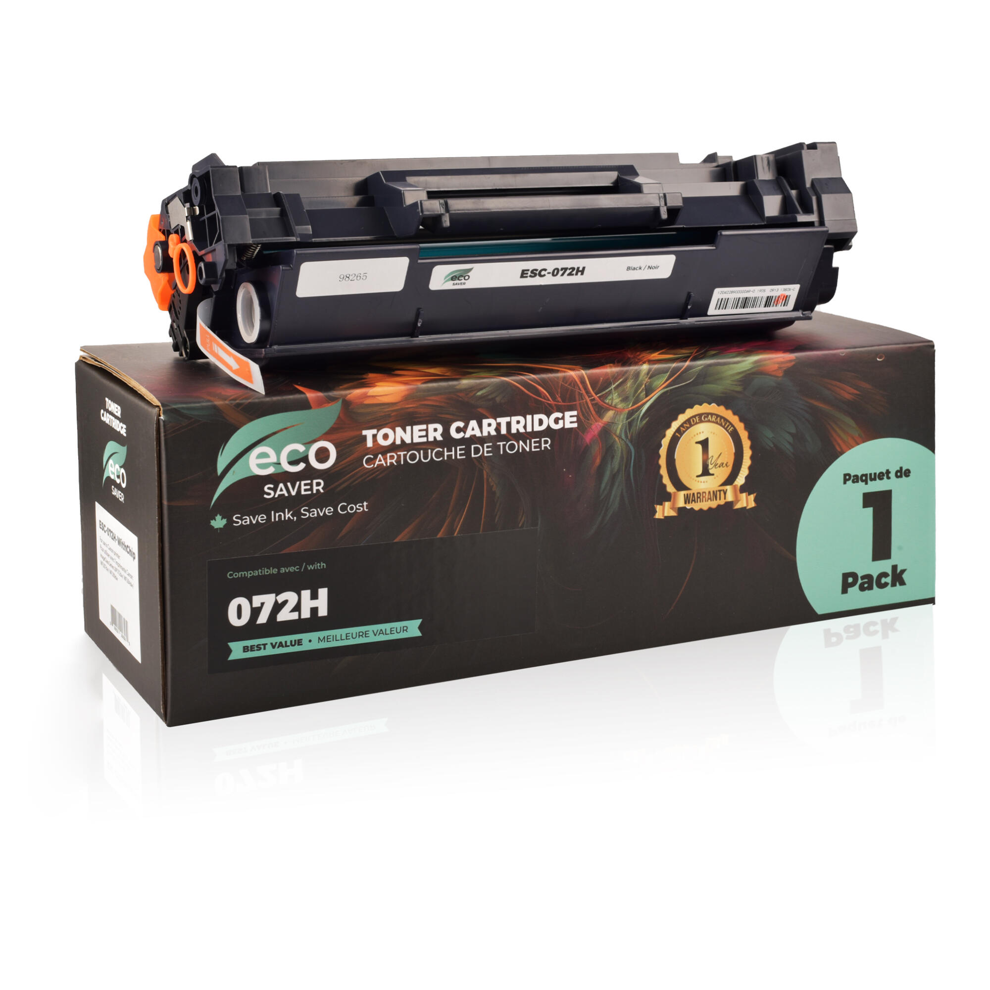 Canon 072H 5648C001 Compatible Black Toner Cartridge High Yield 4100 Pages - With Chip - Eco-Saver