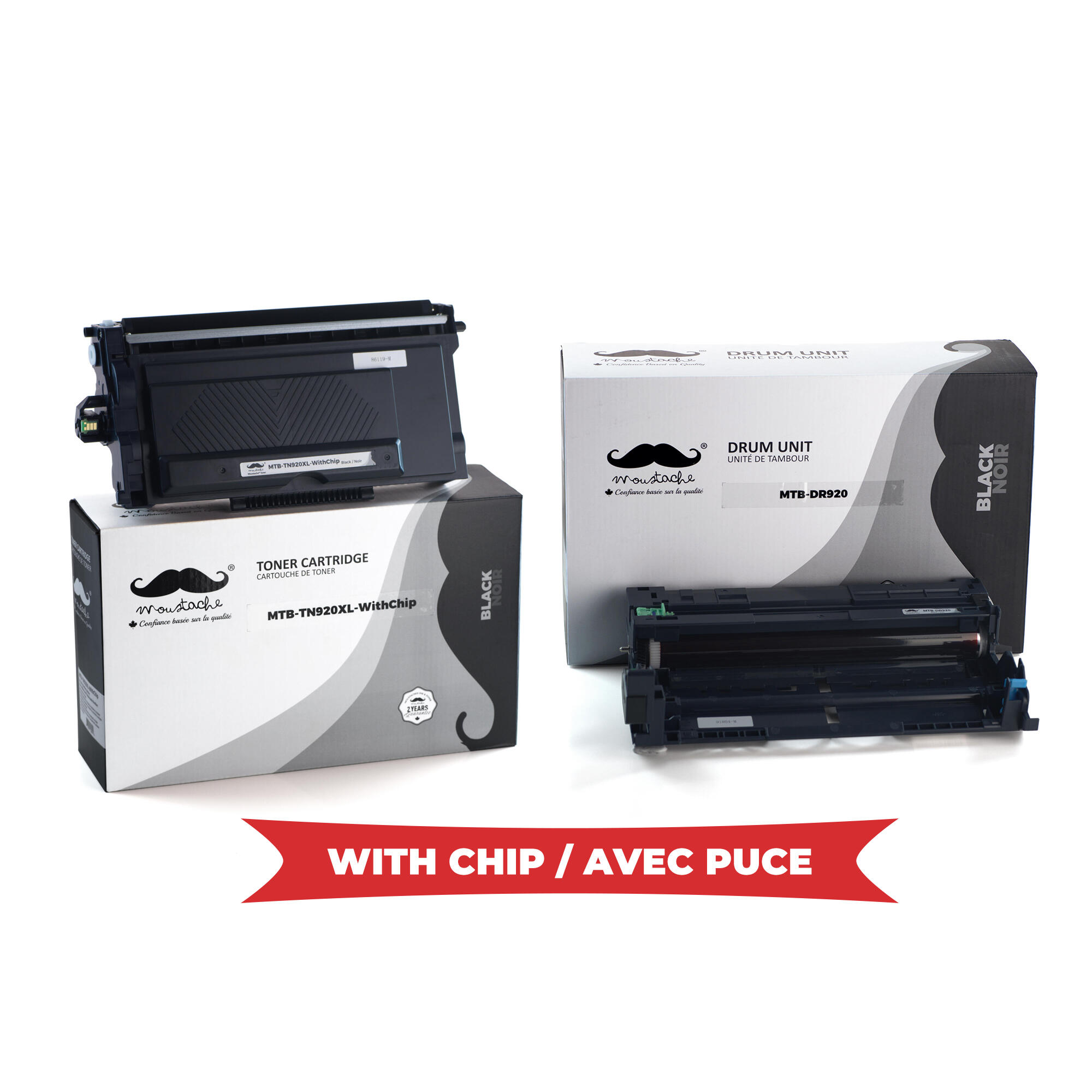 Brother TN920XL DR920 Compatible Toner Cartridge and Drum Combo High Yield - With Chip - Moustache®