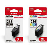 Canon PG-285XL CL-286XL Original Black and Color Ink Cartridge Combo High Yield (6196C001 6216C001)