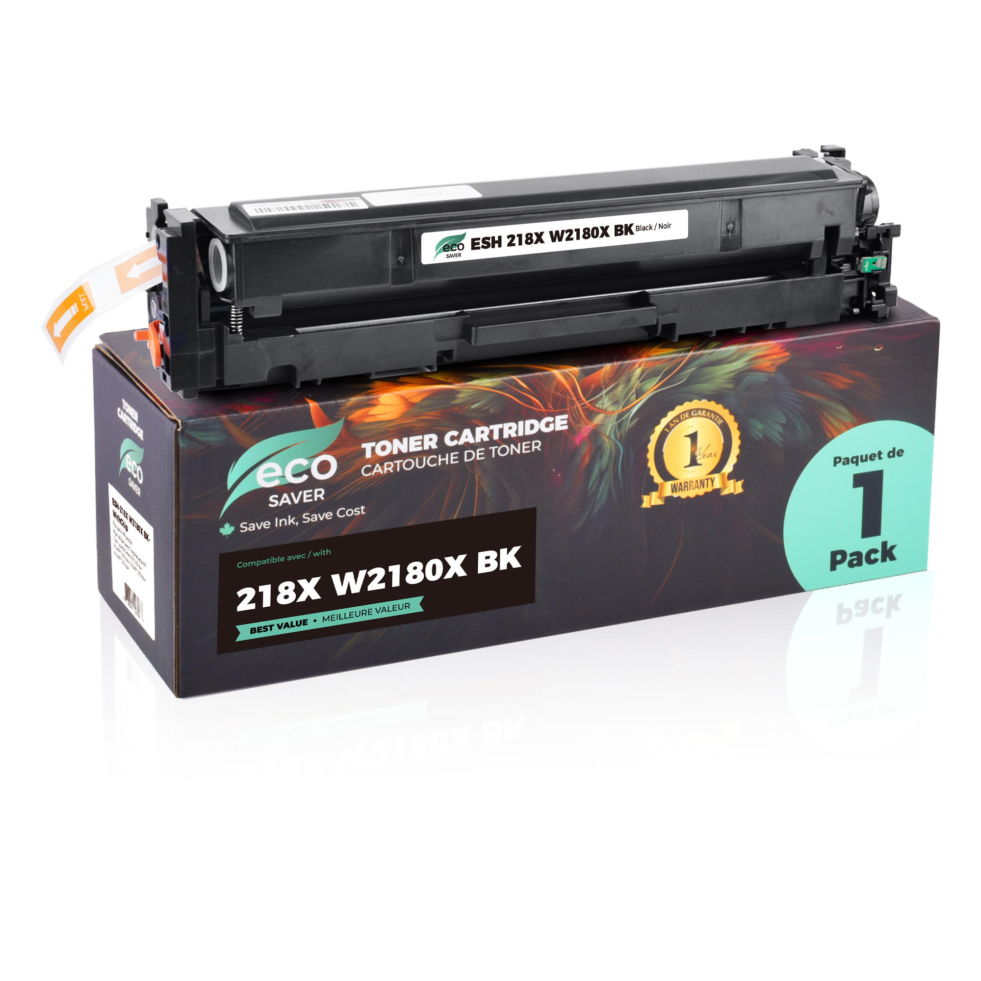 Compatible HP 218X W2180X Black Toner Cartridge High Yield - With Chip - Eco-saver
