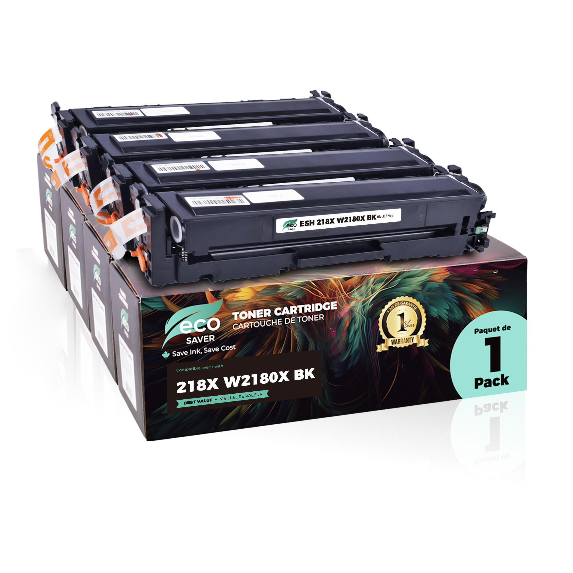 Compatible HP 218X W2180X W2181X W2182X W2183X Toner Cartridge High Yield - With Chip - Eco-saver