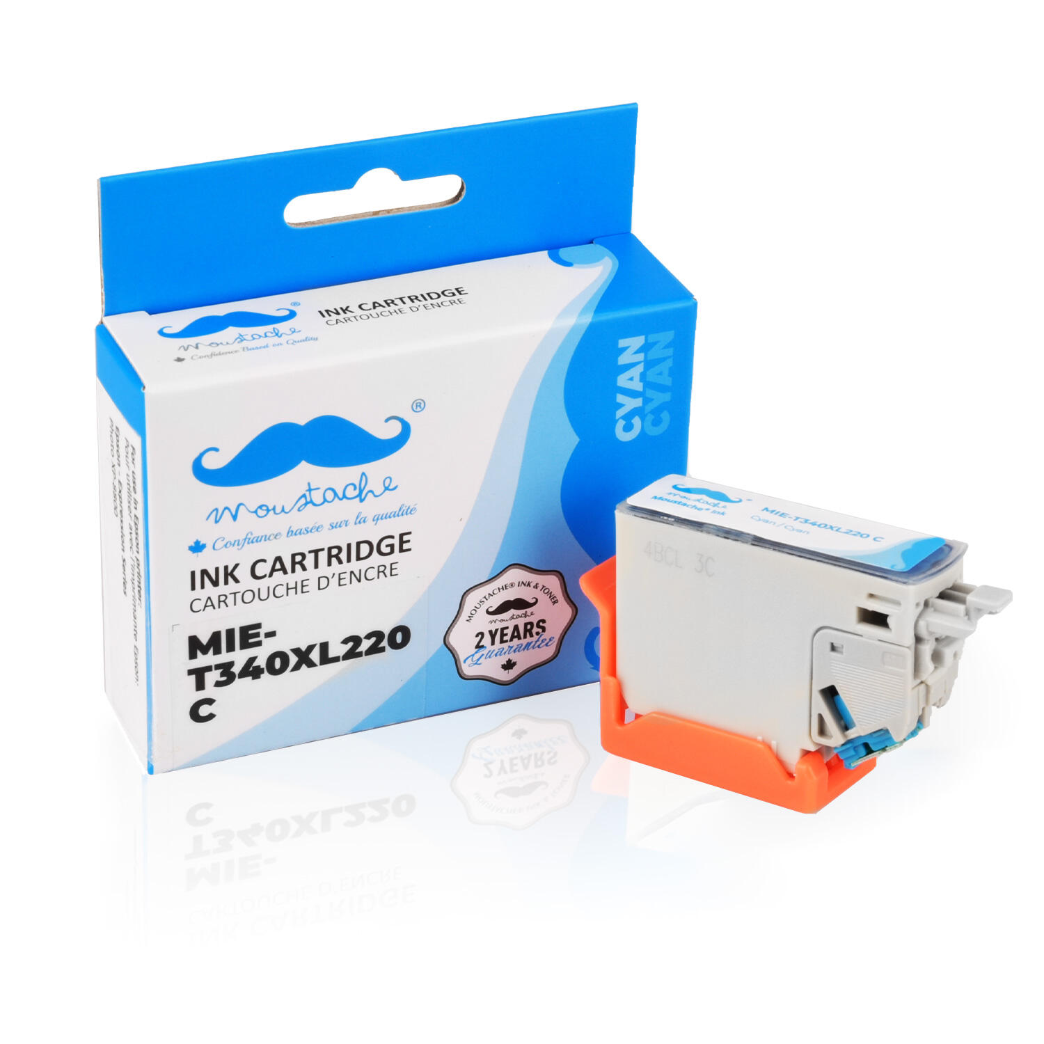Epson T340XL220 Compatible Cyan Ink Cartridge High Yield - Moustache®