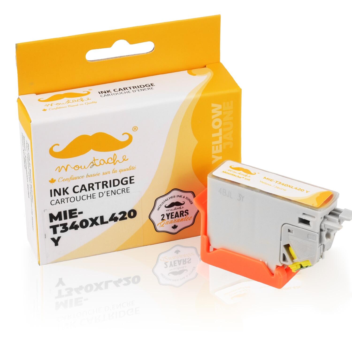 Epson T340XL420 Compatible Yellow Ink Cartridge High Yield- Moustache®