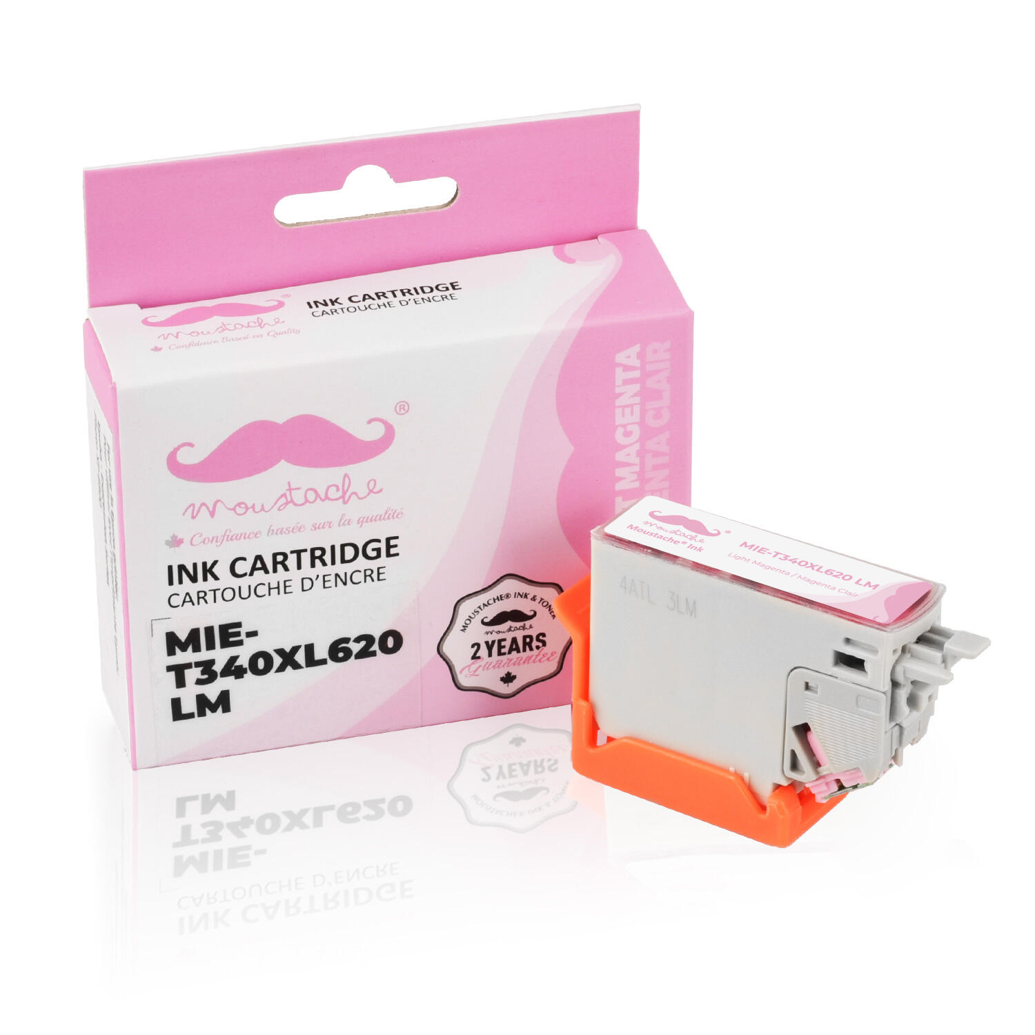 Epson T340XL620 Compatible Light Magenta Ink Cartridge High Yield- Moustache®