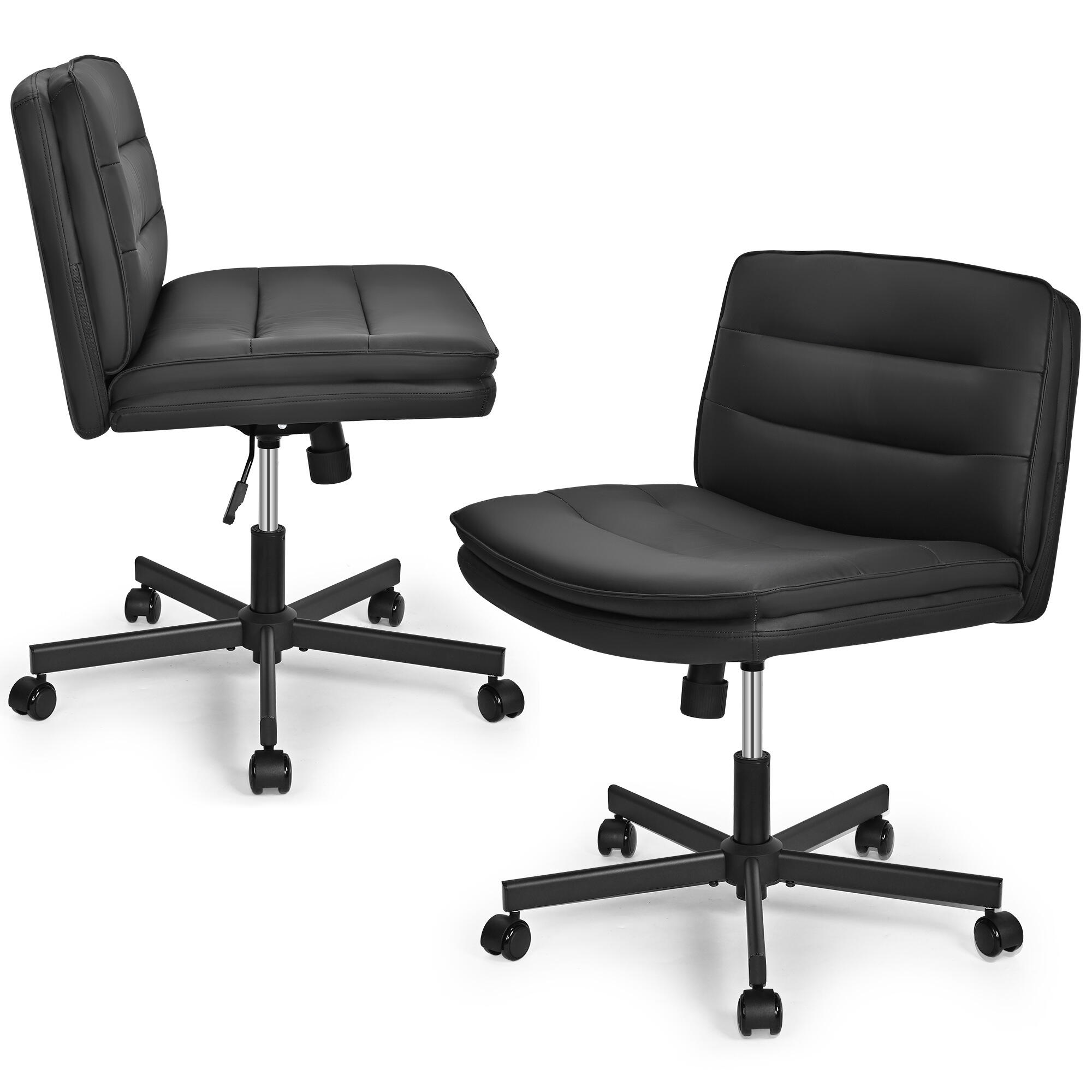Armless Desk Chair Office Chair with Wheels Padded Seat Home Office Chair - Moustache®