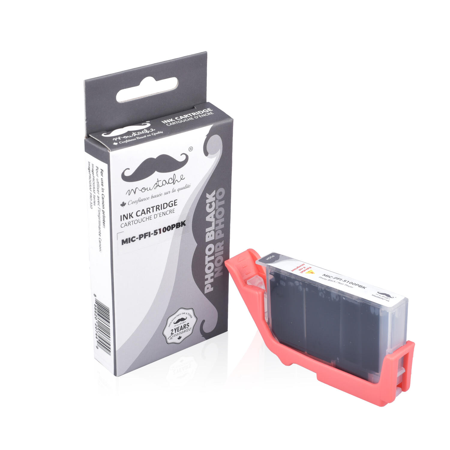 Canon PFI-5100 PBK Compatible Photo Black Ink Cartridge (6952C002) - Moustache®