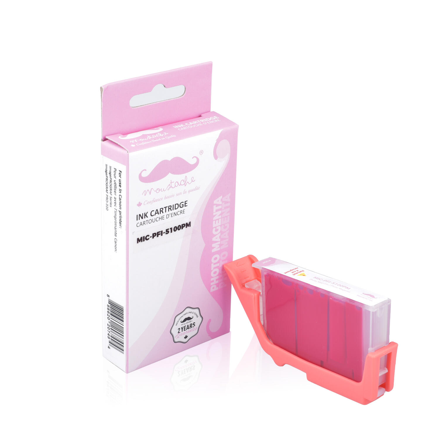 Canon PFI-5100 PM Compatible Photo Magenta Ink Cartridge (6957C002) - Moustache®