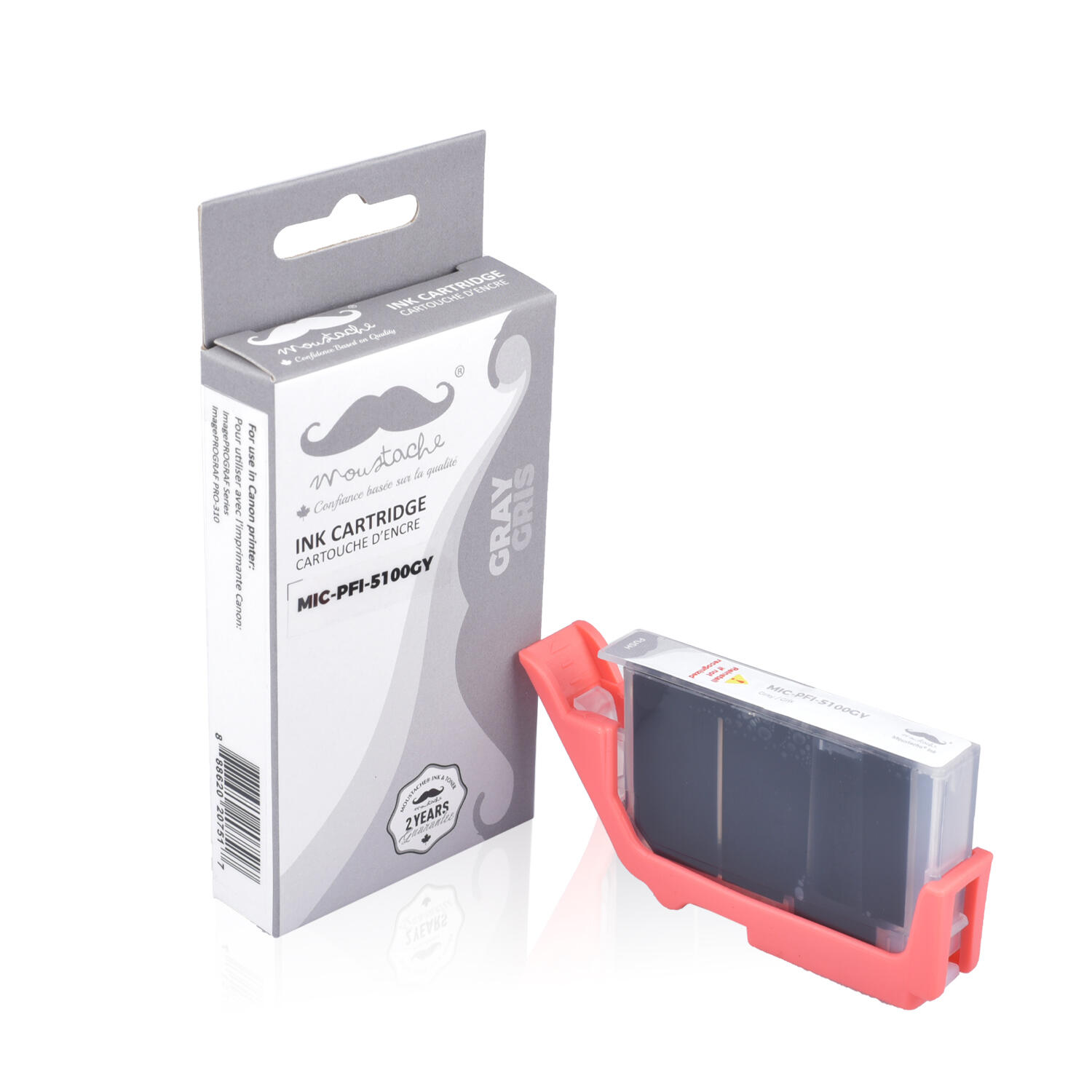 Canon PFI-5100 GY Compatible Grey Ink Cartridge (6959C002) - Moustache®