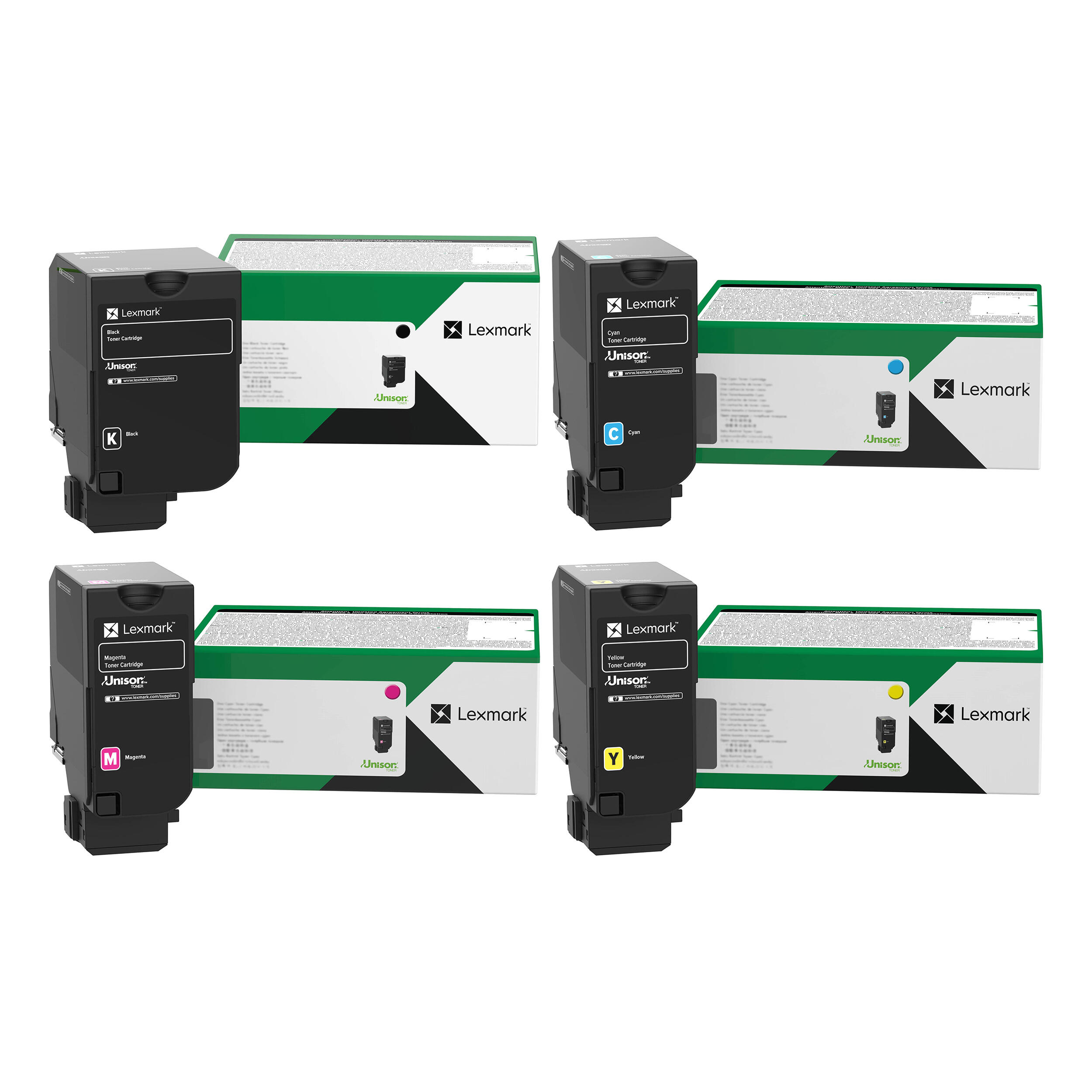 Lexmark 71C10K0 71C10C0 71C10M0 71C10Y0 Original Return Program Toner Cartridge Combo BK/C/M/Y