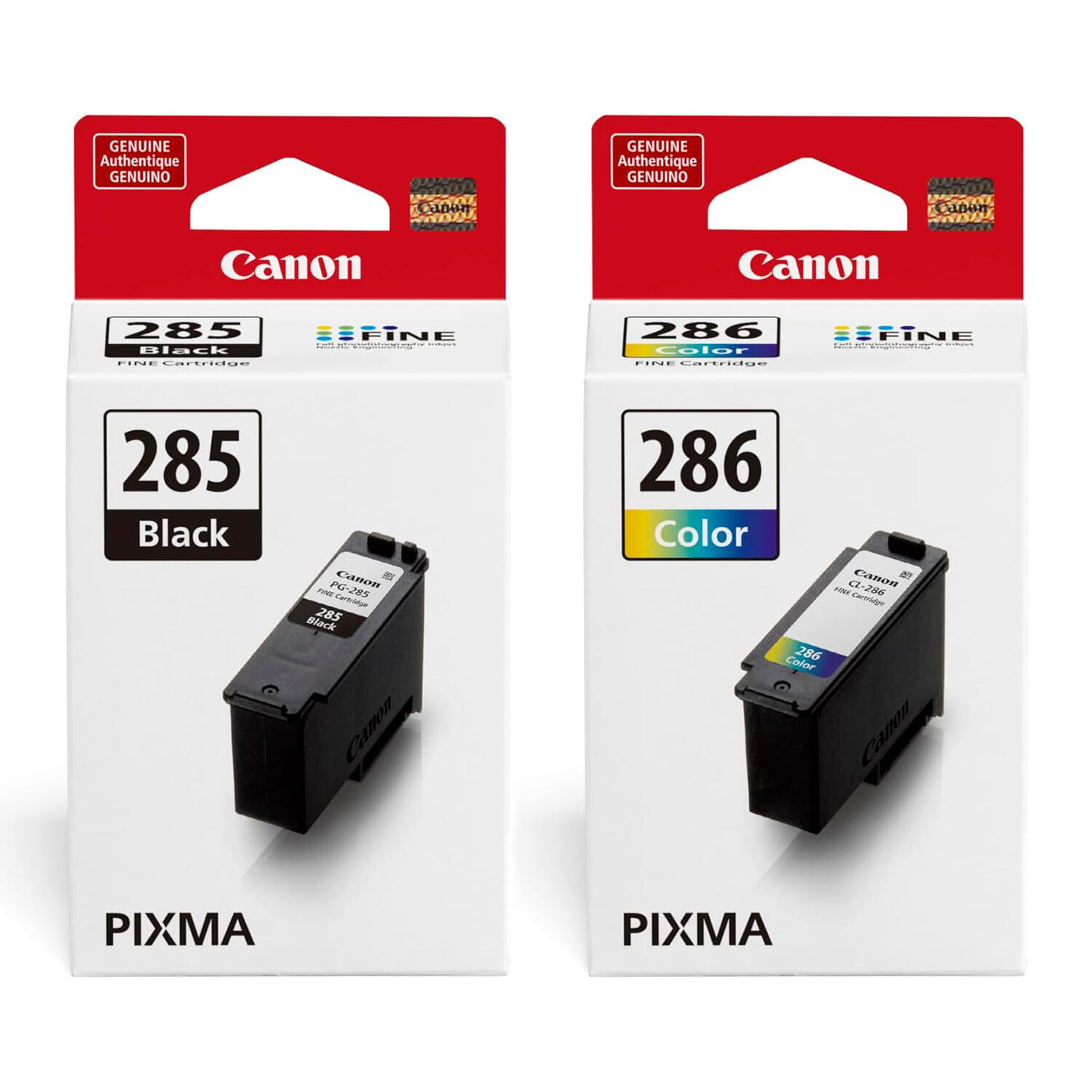 Canon PG-285 CL-286 Original Black and Color Ink Cartridge Combo (6197C001 6217C001)