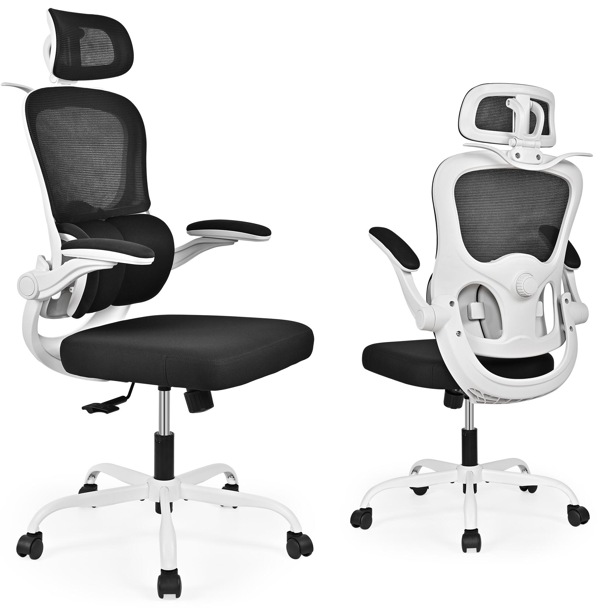 Luxury Ergonomic Mesh Office Chair with Three-Stage Lumbar Support & Flip-Up Armrests – Moustache®