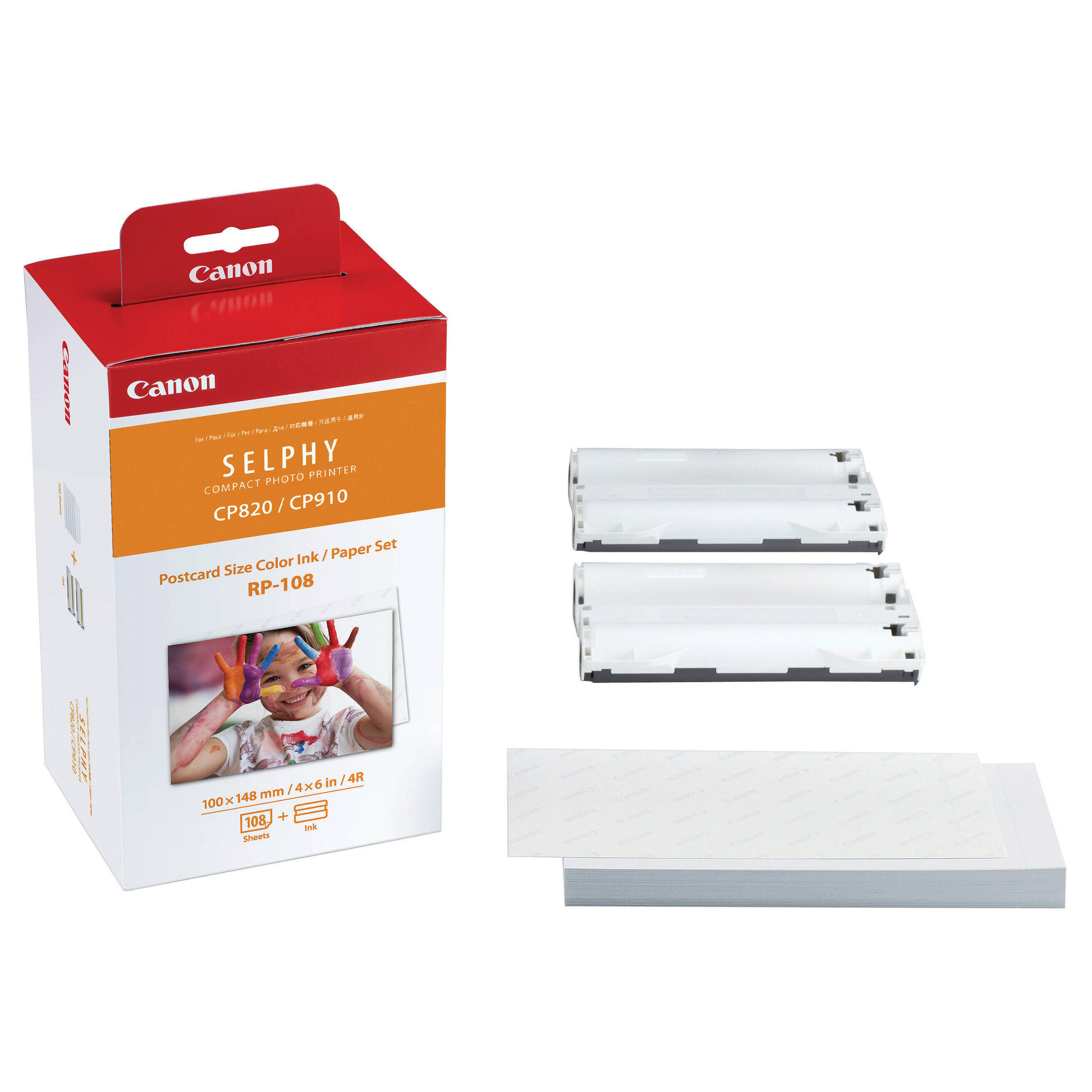 Canon RP-108 Original Color Ink Cartridge and 4" x 6" Photo Paper (8568B001)