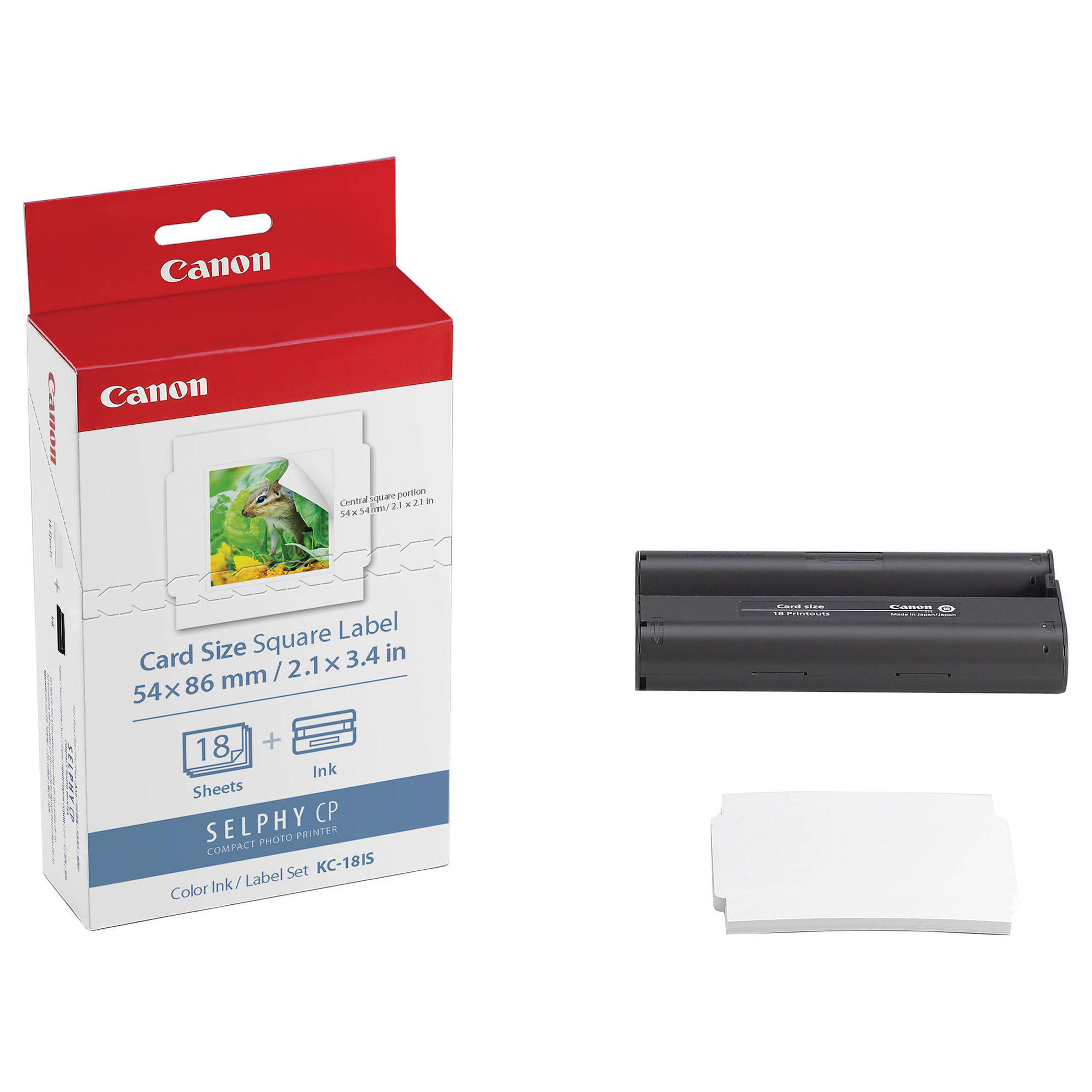 Canon KC-18IS Original Color Ink Cartridge and 2.1" x 3.4" Label Stickers (7429B001)