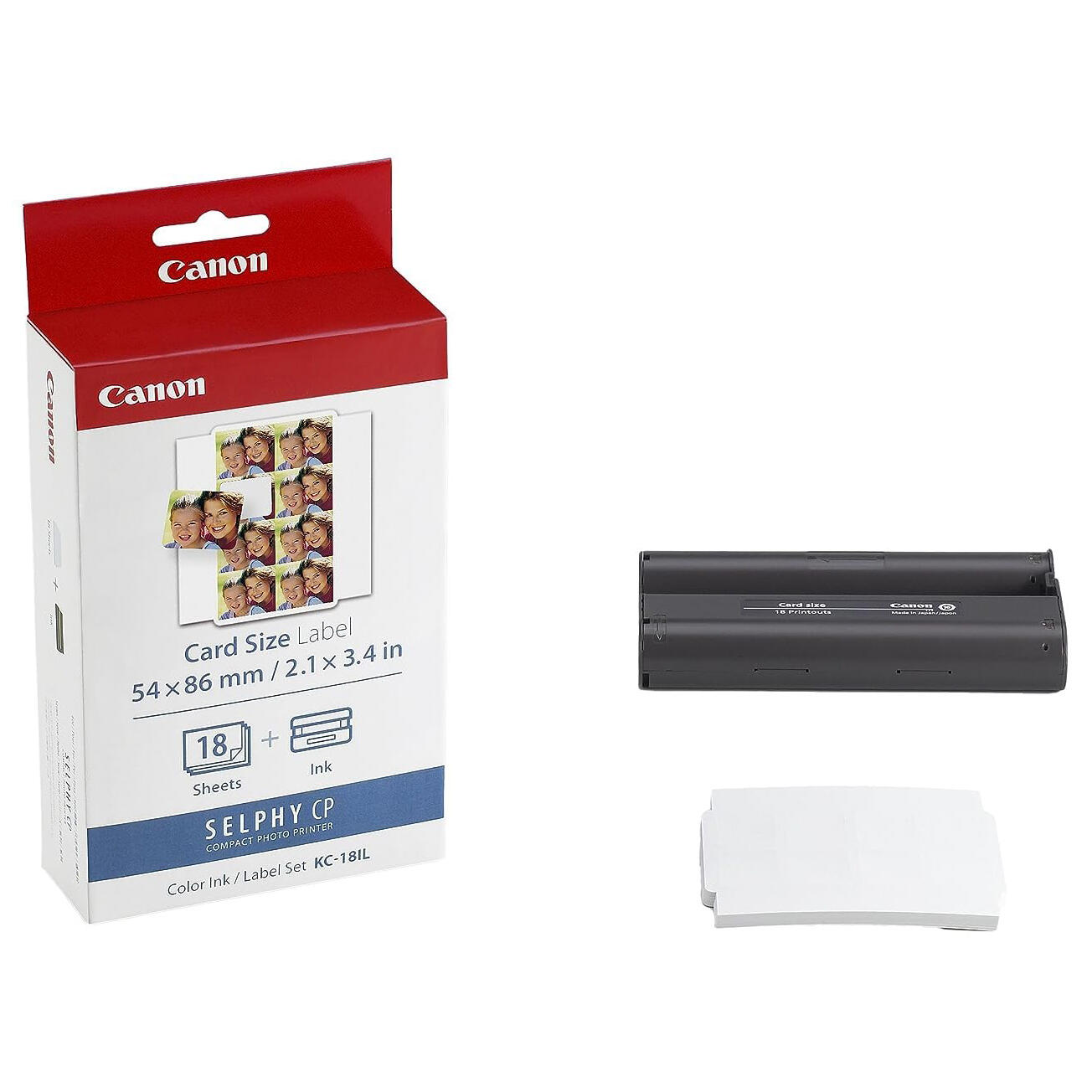 Canon KC-18IL Original Color Ink Cartridge and 2.1" x 3.4" Label Stickers (7740A001)