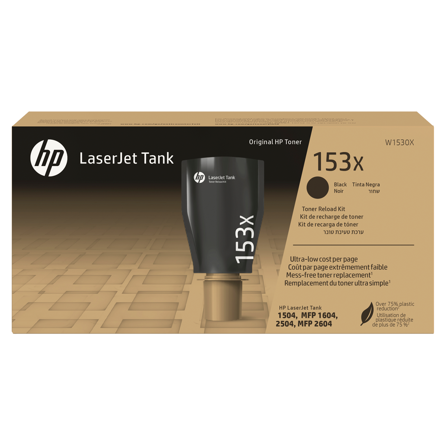 HP 153X W1530X Original Black Toner Reload Kit High Yield
