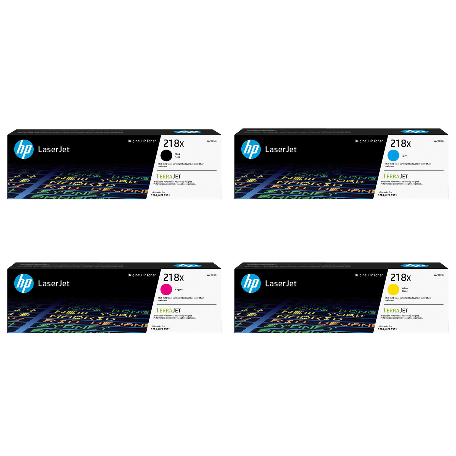 HP 218X W2180X W2181X W2182X W2183X Original Toner Cartridge Combo High Yield BK/C/M/Y