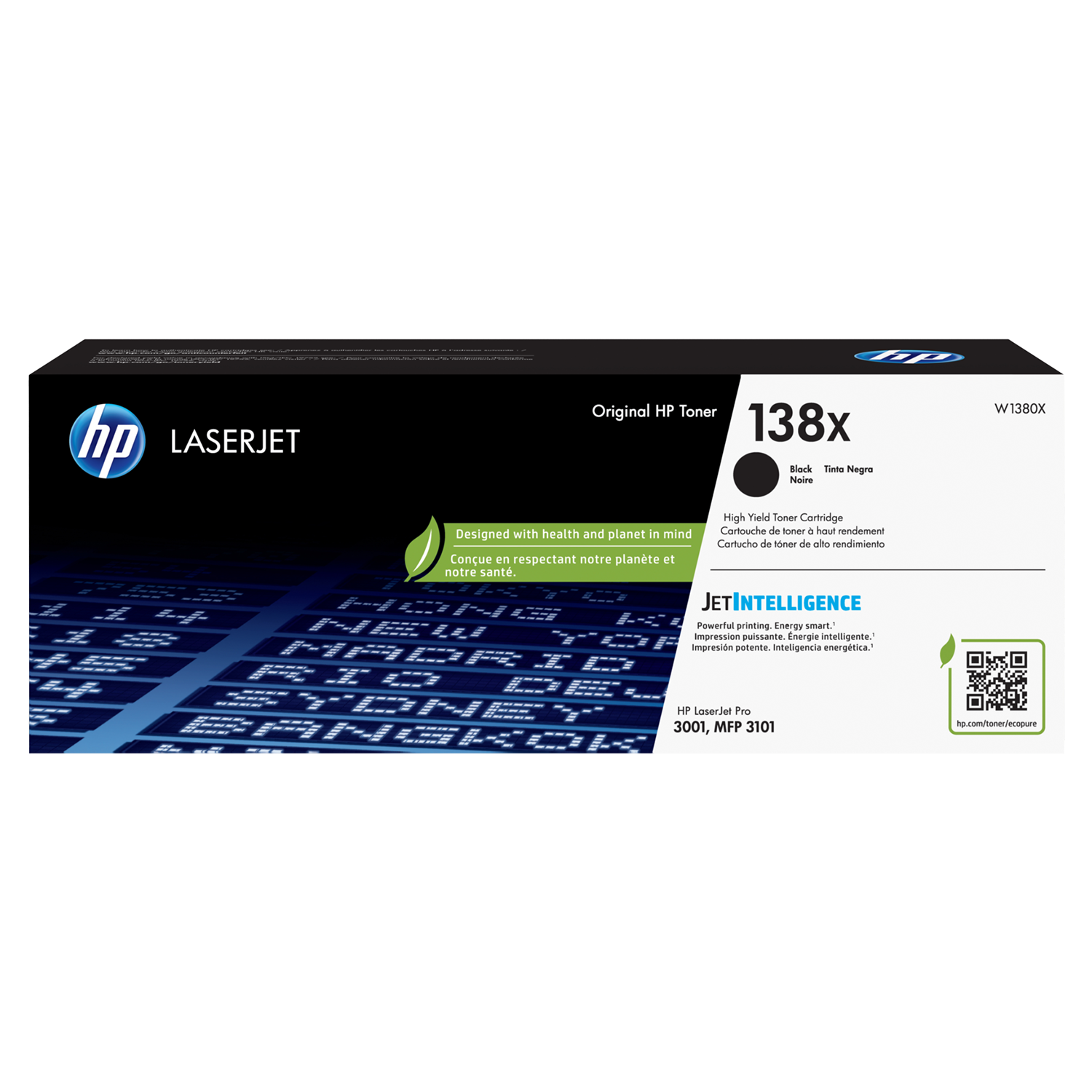 HP 138X W1380X Original Black Toner Cartridge High Yield