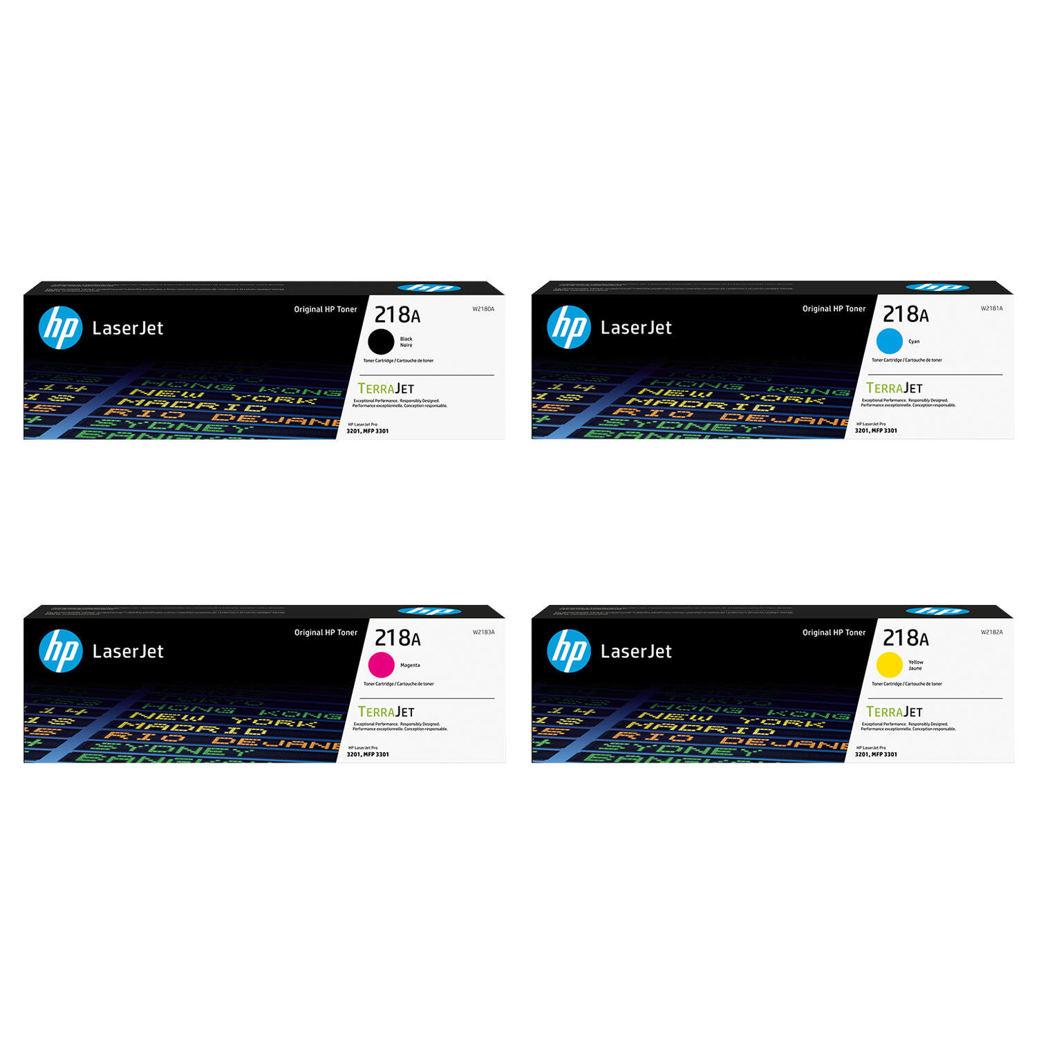 HP 218A W2180A W2181A W2182A W2183A Original Toner Cartridge Combo BK/C/M/Y