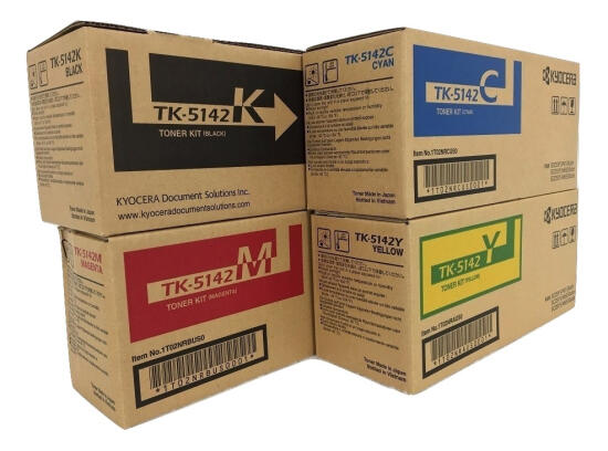 Kyocera-Mita TK5142K TK5142C TK5142M TK5142Y Original Toner Cartridge Combo BK/C/M/Y