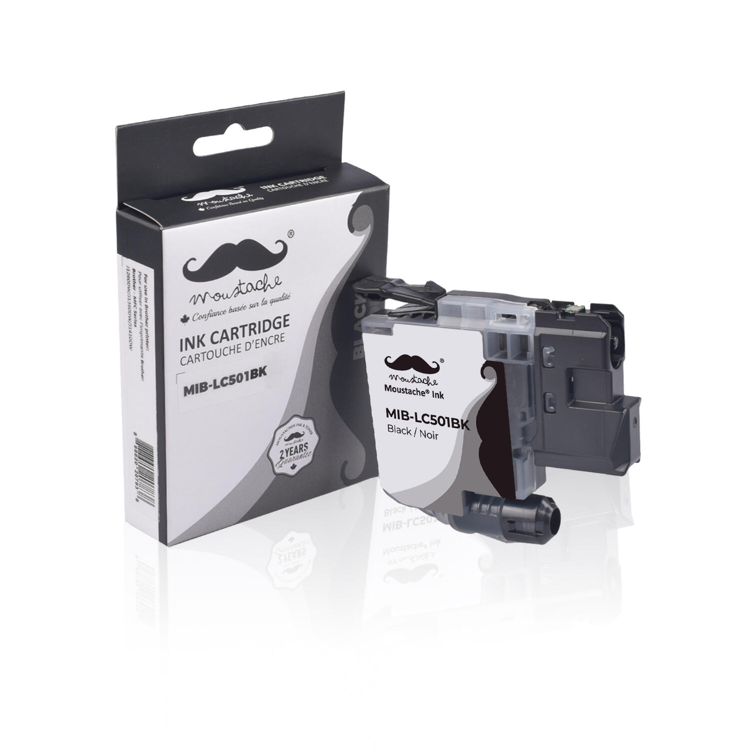 Brother LC501BK Compatible Black Ink Cartridge - Moustache®