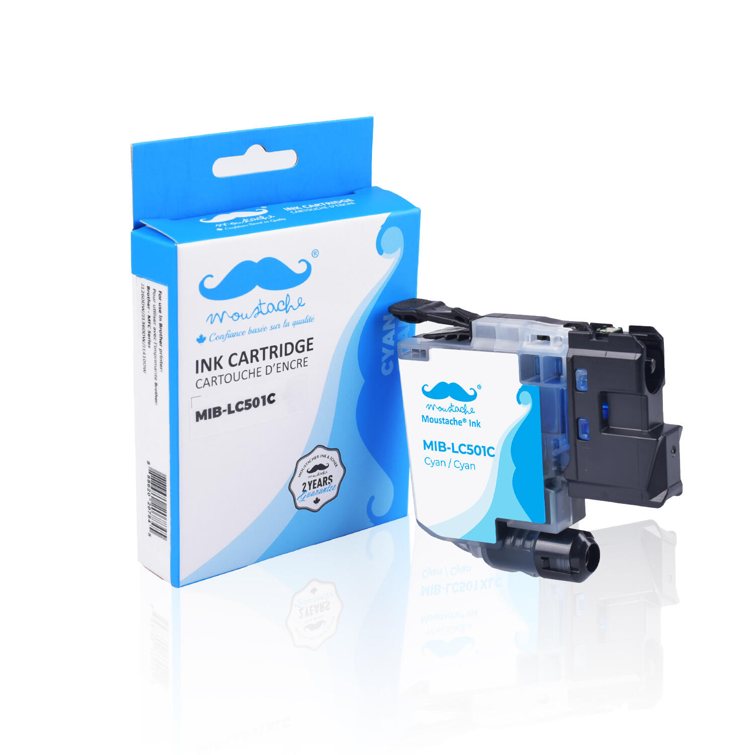 Brother LC501C Compatible Cyan Ink Cartridge - Moustache®