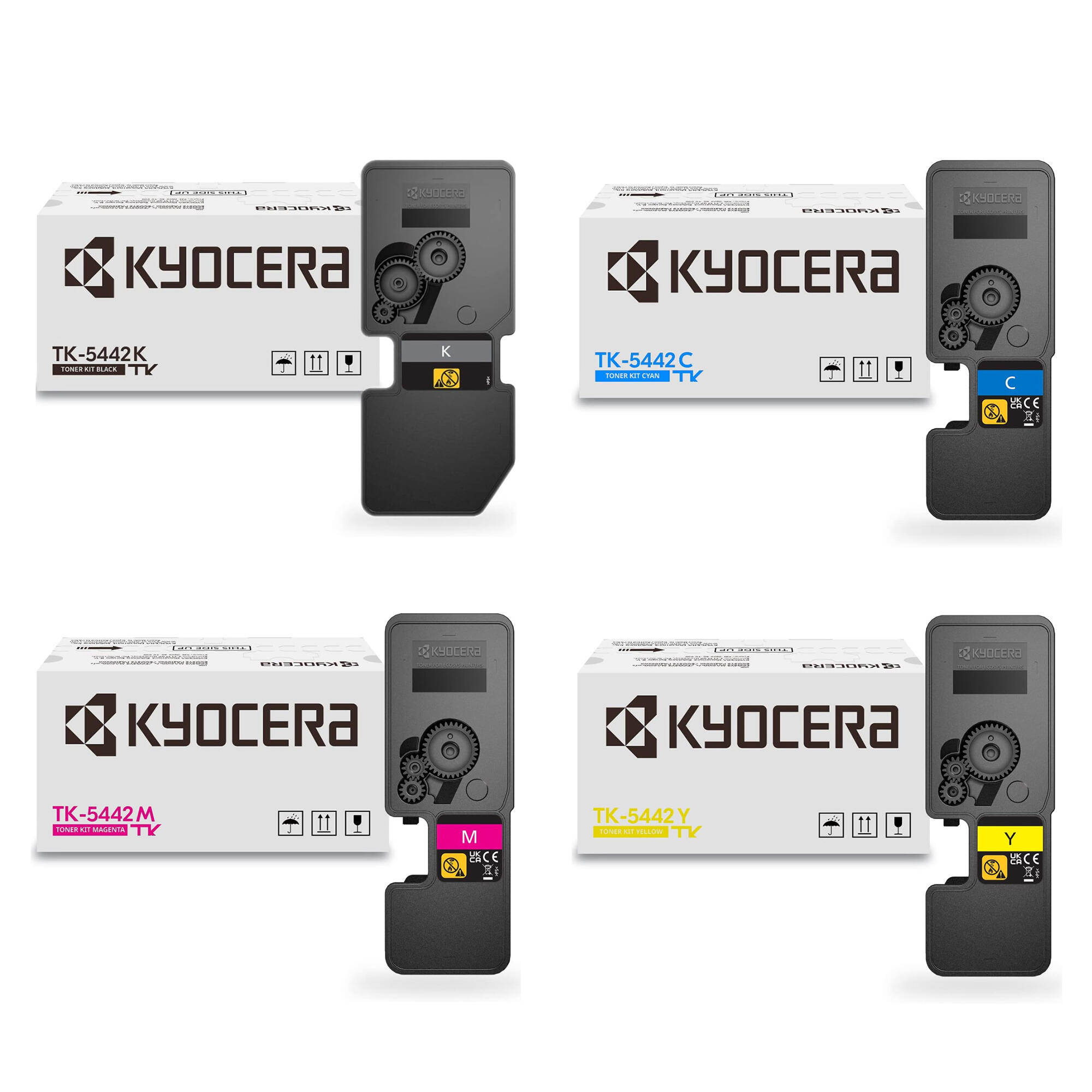 Kyocera-Mita TK5442K TK5442C TK5442M TK5442Y Original Toner Cartridge Combo High Yield BK/C/M/Y