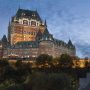 Evening shot of the Château Frontenac on a hill