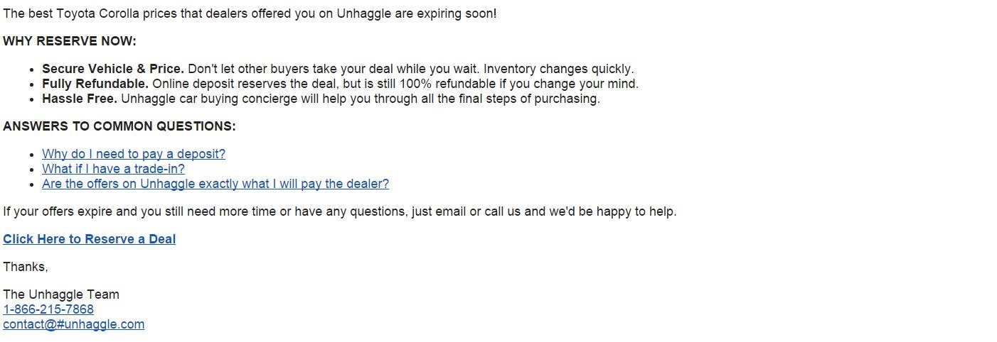 Offers Expiring Soon Email
