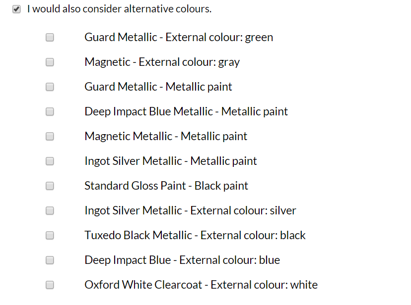 Colour Alternatives