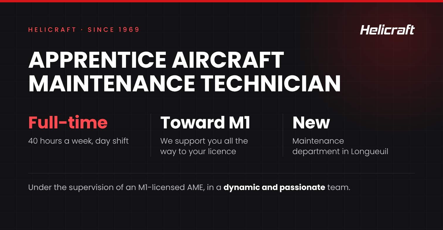Apprentice aircraft maintenance technician at Helicraft