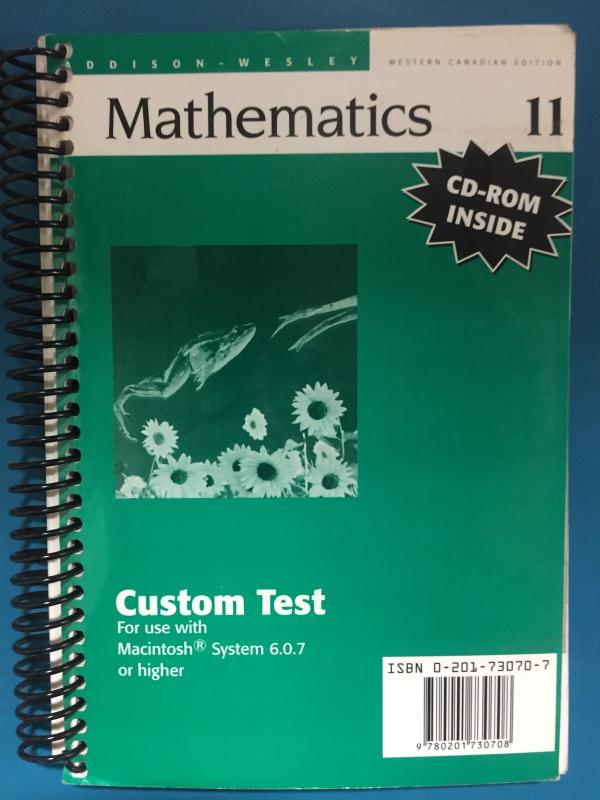 Aw Math 11 Wce Custom Test Manager