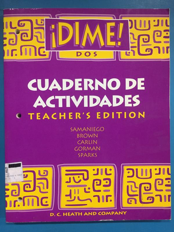 Dime DOS 1997 Cuaderno De Actividades Te