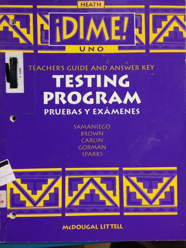 Dime Uno 1997 Testing Program Answ Key