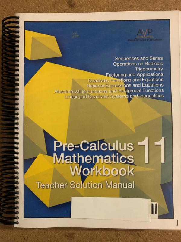 Precalc Math 11 WRKBK TCHR Solution Manu