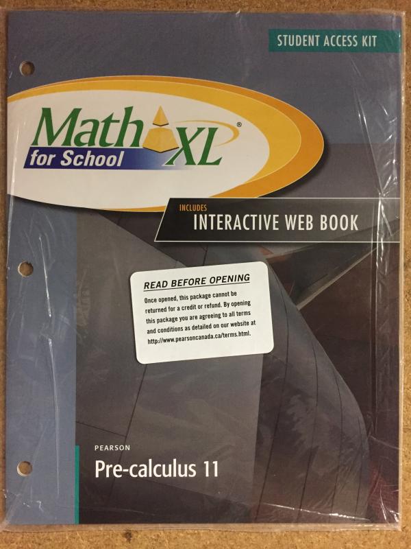 Precalculus 11 Math XL STDT Access 1 Yr