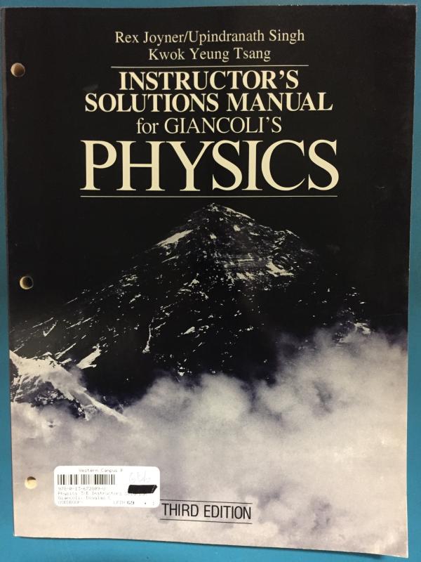 Physics 3/E Instructors Solution Manual