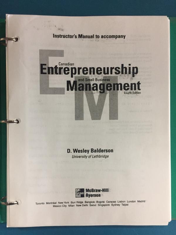 Canadian Entrepeneurship & Small Bus4eIM